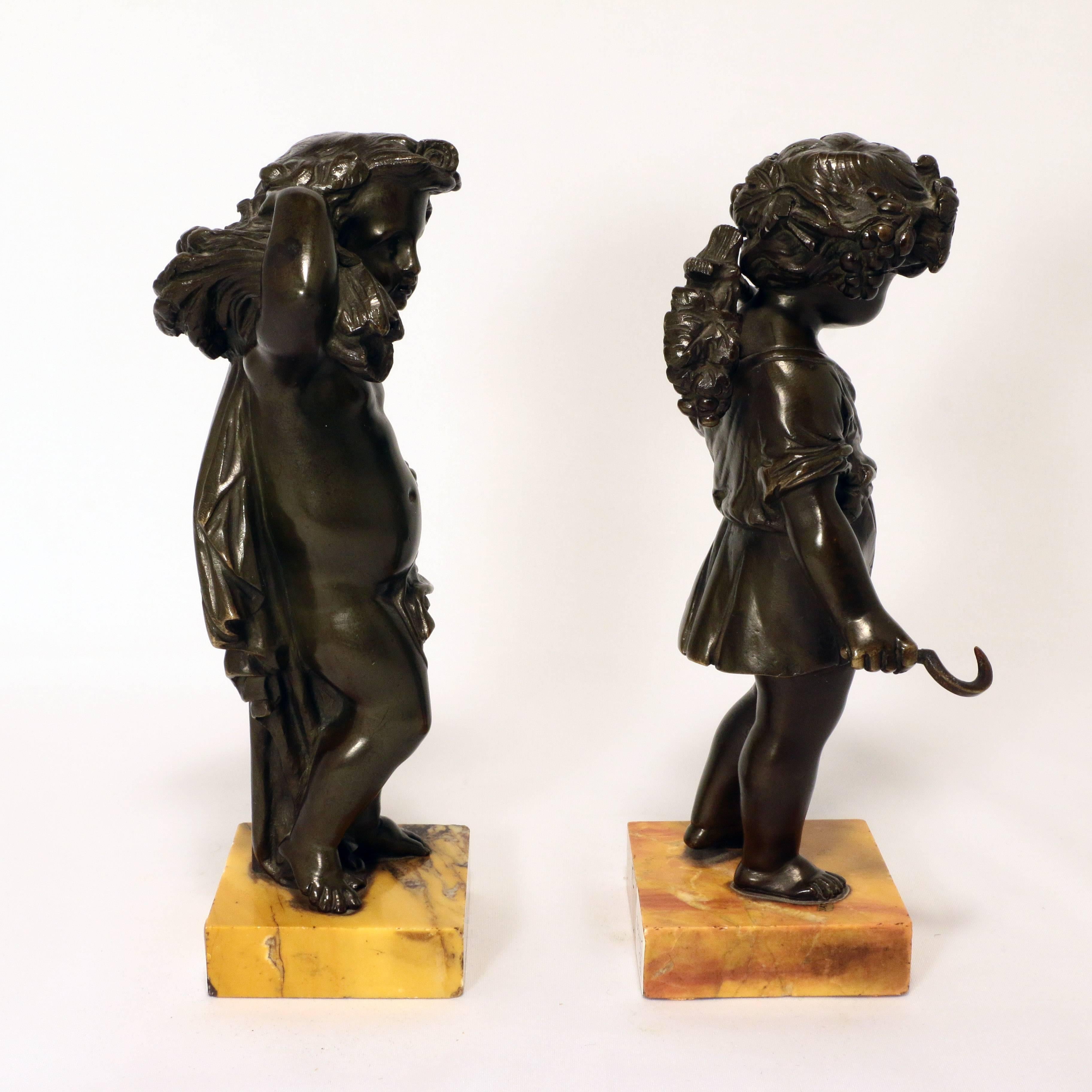 Paar Grand Tour-Bronze-Puppen (Italienisch) im Angebot