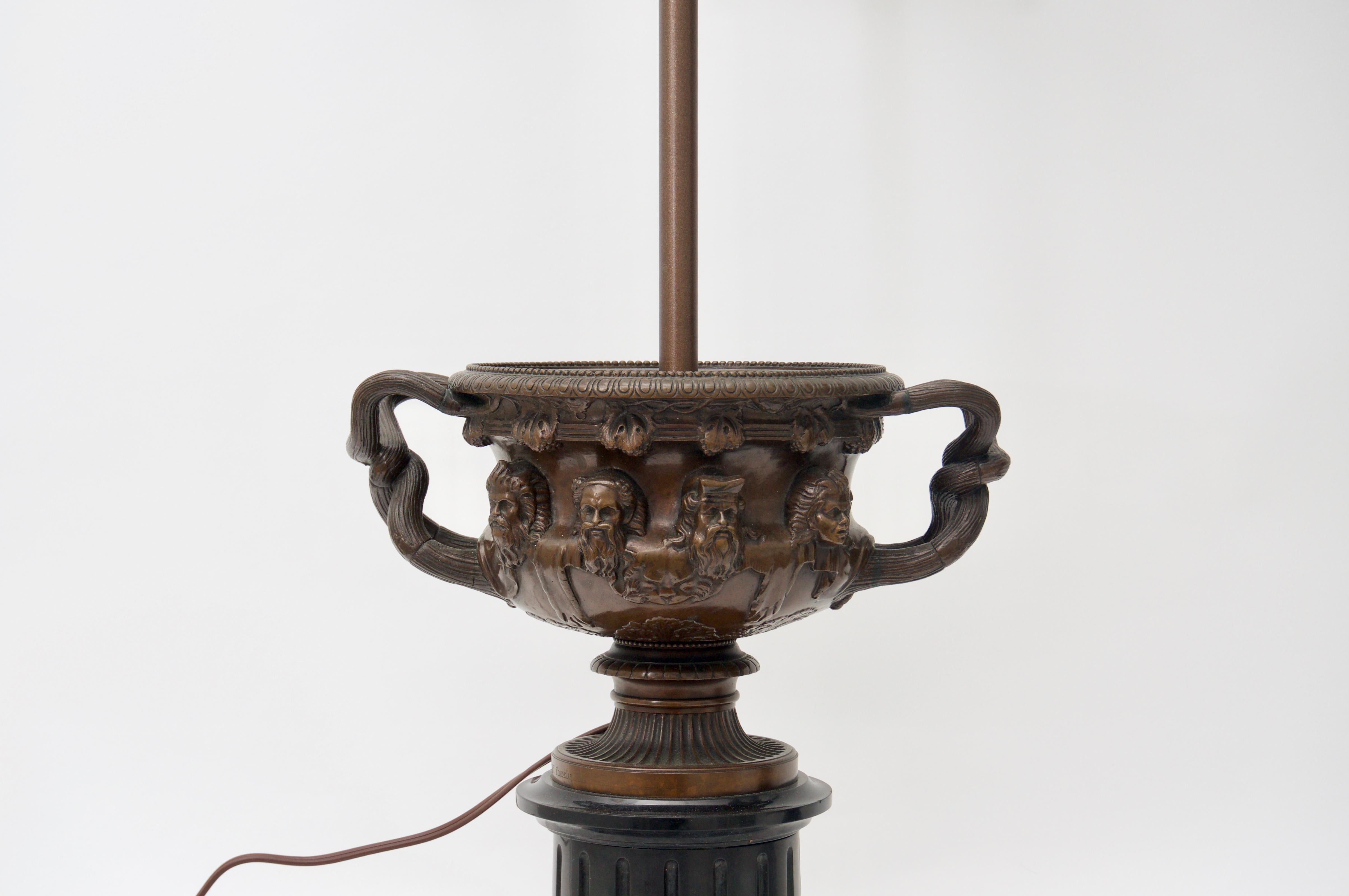 Italian Pair of Grand Tour Bronze Table Lamps