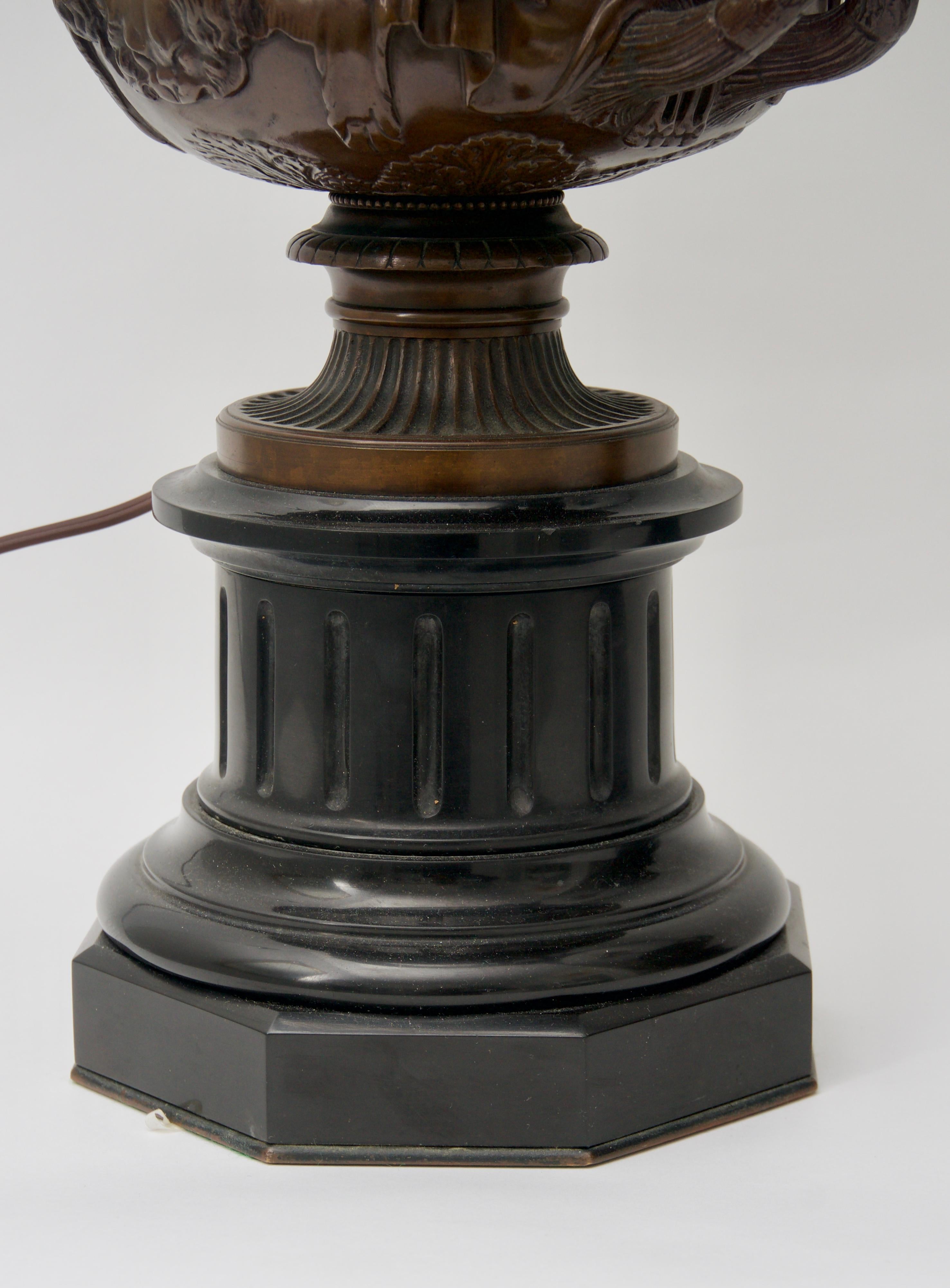 19th Century Pair of Grand Tour Bronze Table Lamps