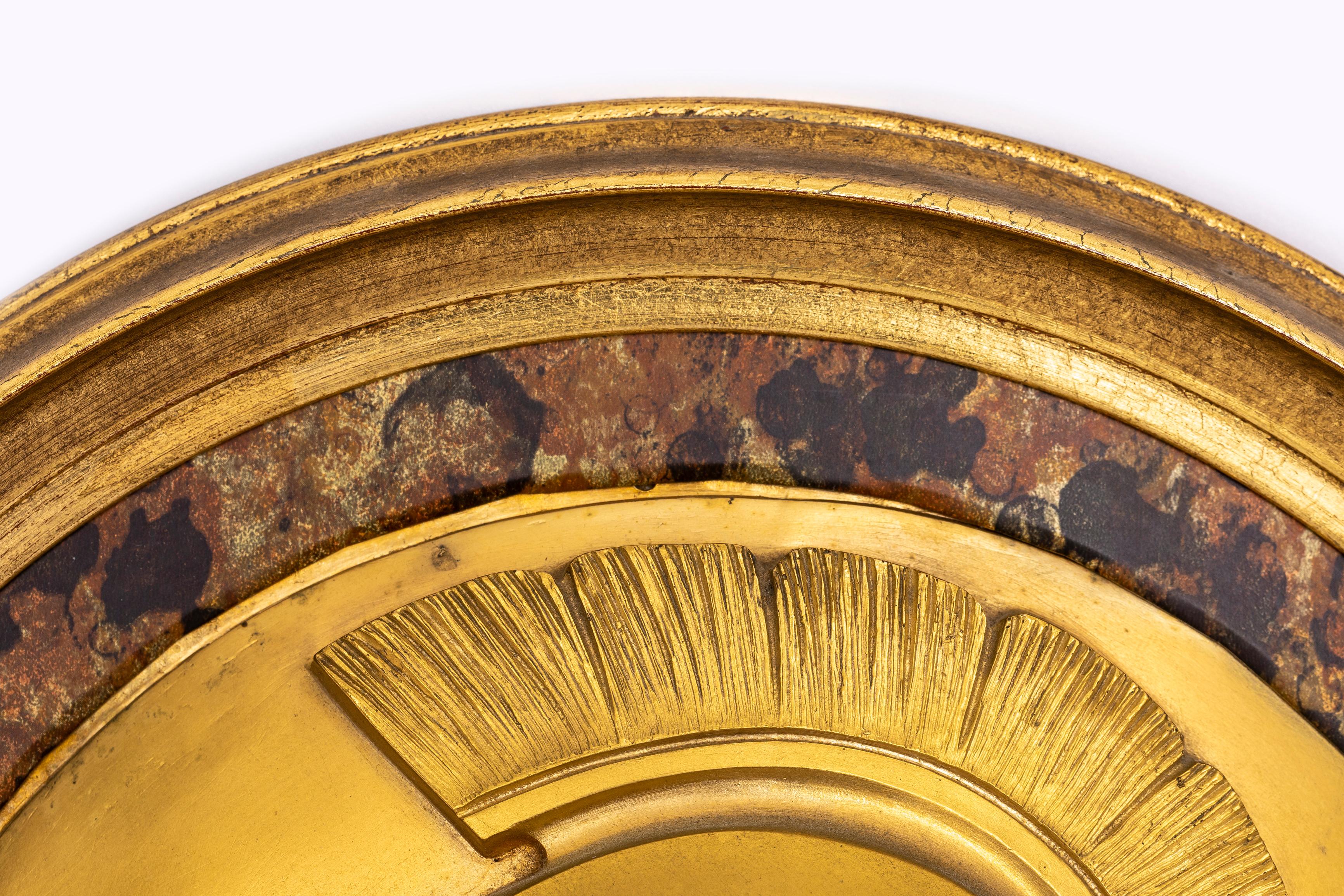 Pareja de placas circulares de gladiadores romanos de bronce dorado Grand Tour Fines del siglo XIX en venta
