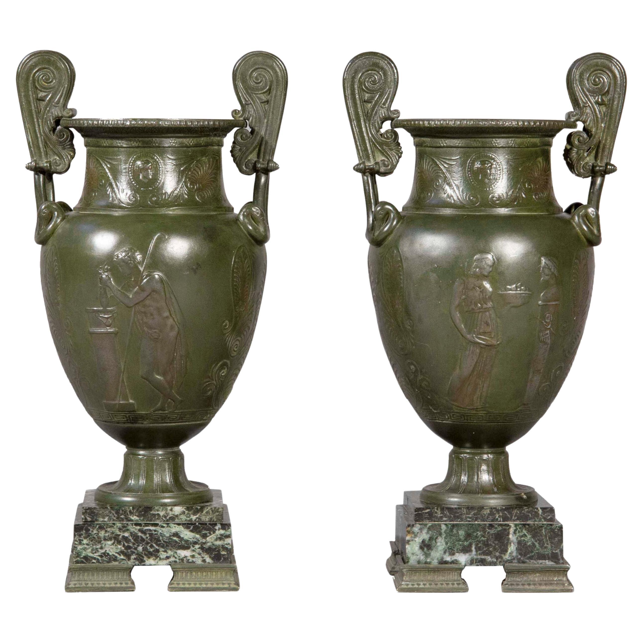 Pair Of Grand Tour Bronze Vases For Sale at 1stDibs antique bronze