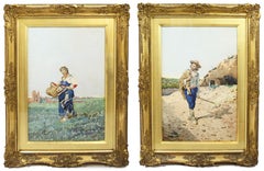 Pair of Grand Tour Italian Watercolours by Filippo Indoni (1842–1908), Rome 1880