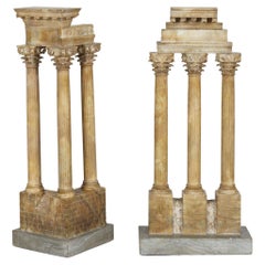 Pair of 'Grand Tour' Models of the Temples of Vespasian and Castor & Pollux