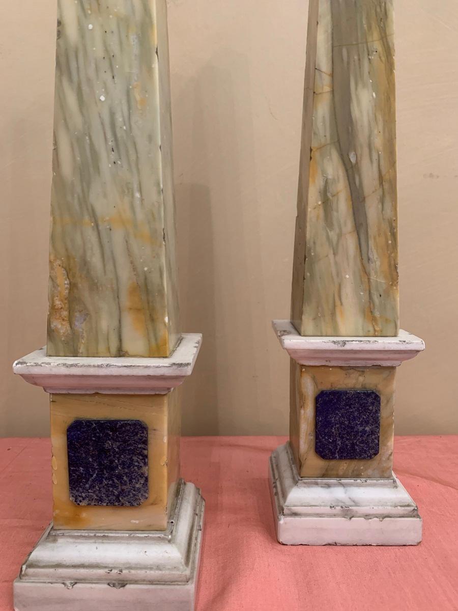 Hand-Crafted Pair of Grand Tour Obelisks For Sale