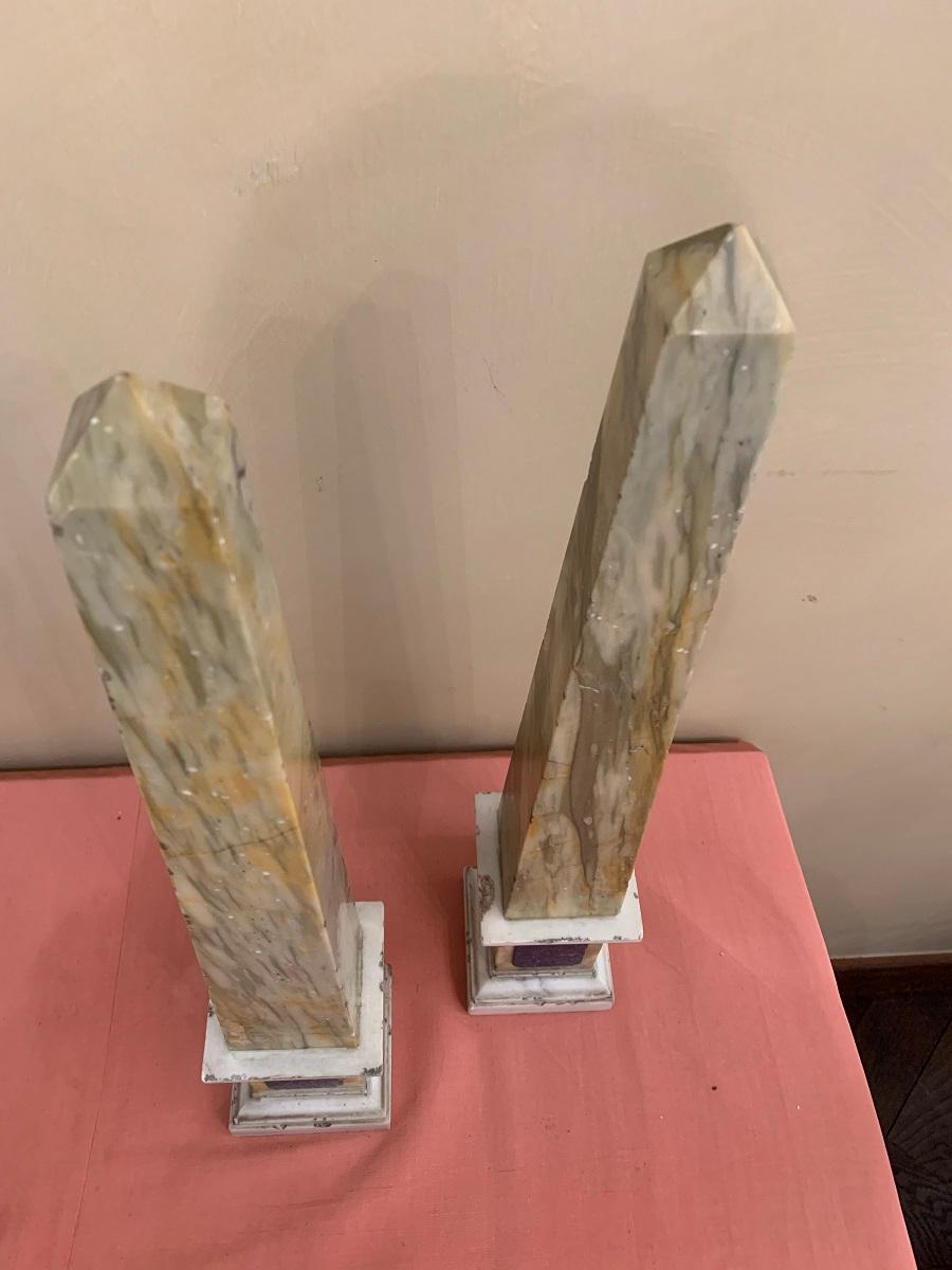 Onyx Pair of Grand Tour Obelisks For Sale