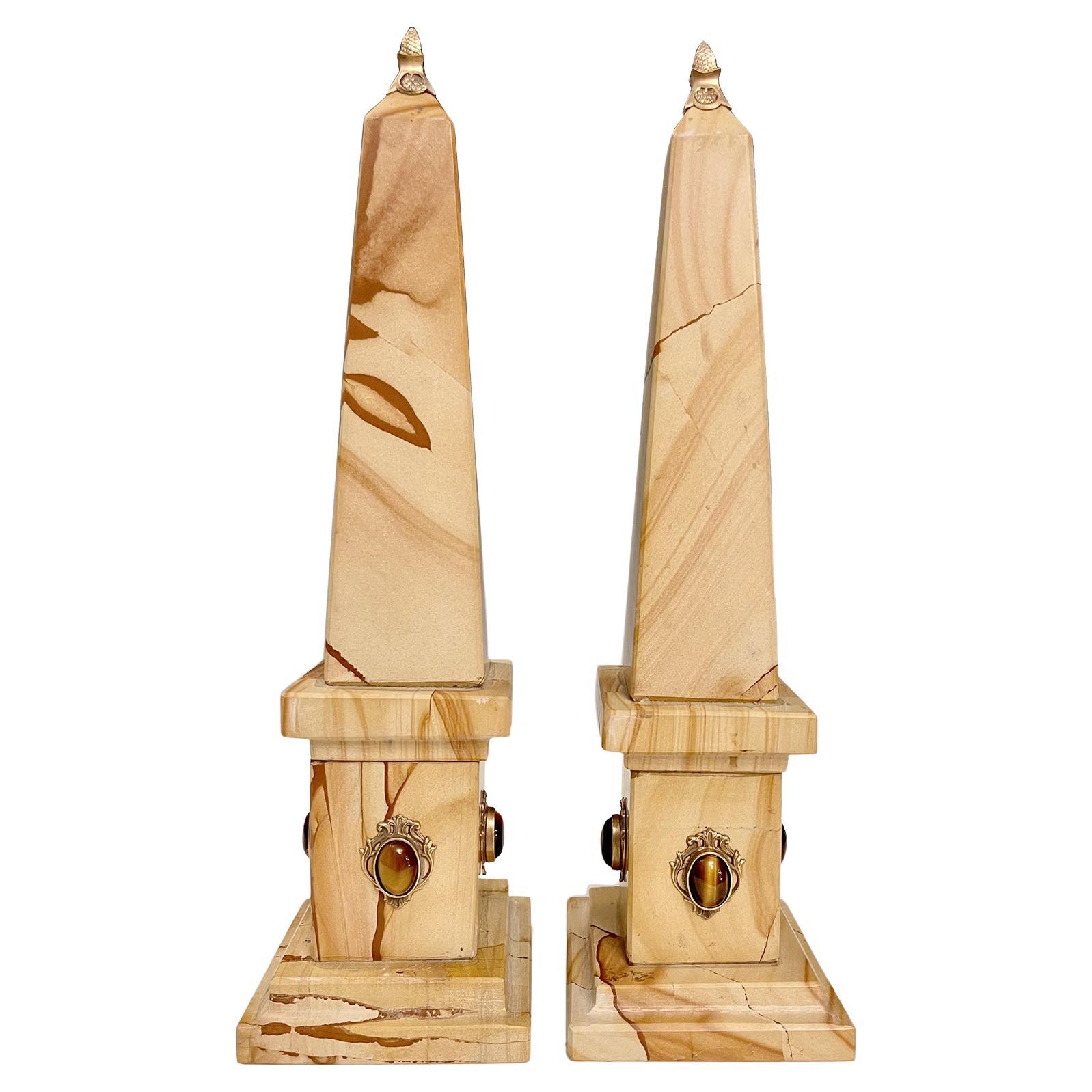 Pair of Grand Tour Obelisks, Italy Second Half of 19th Century