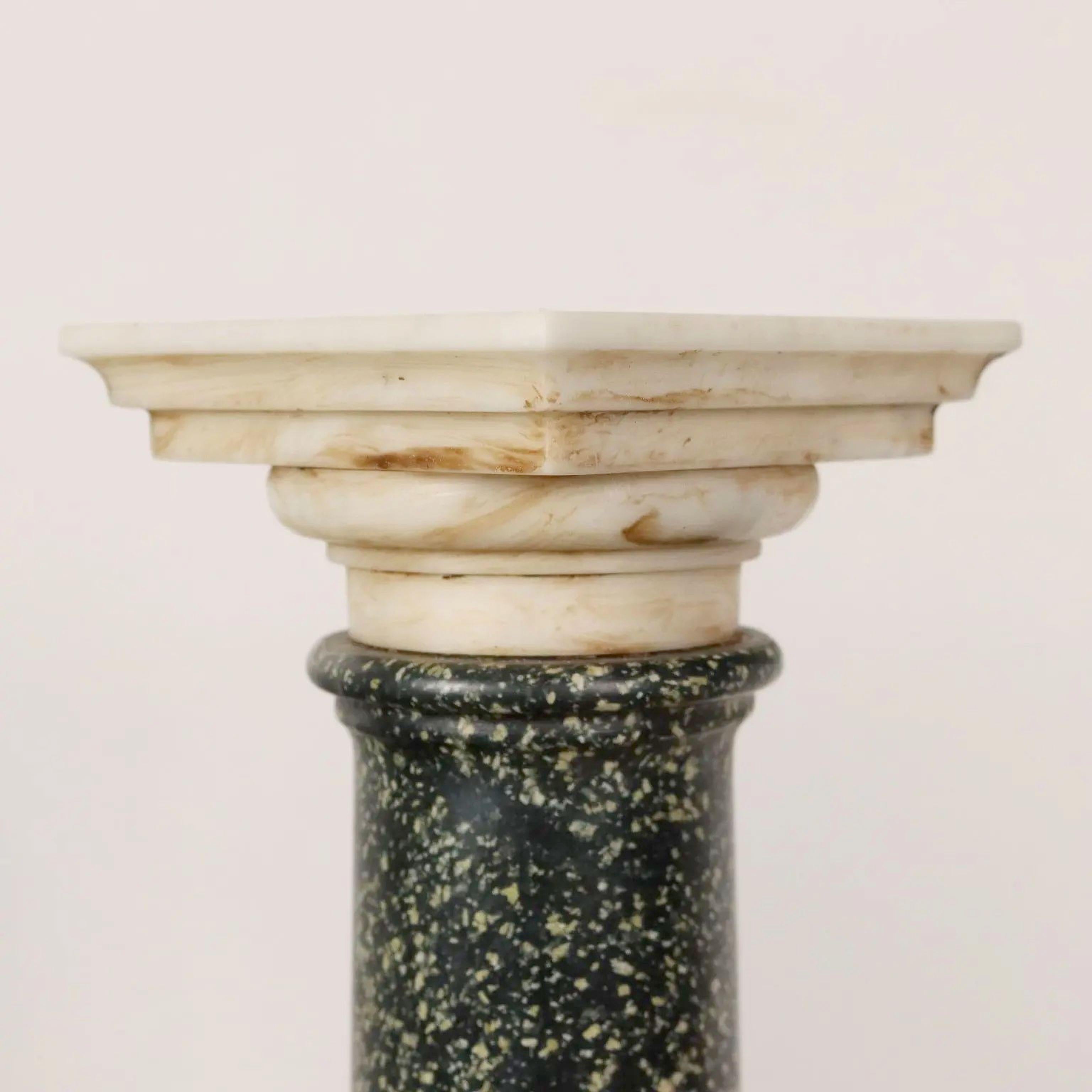 Carved Pair of Grand Tour Porphyry Columns - Circa 1860 For Sale