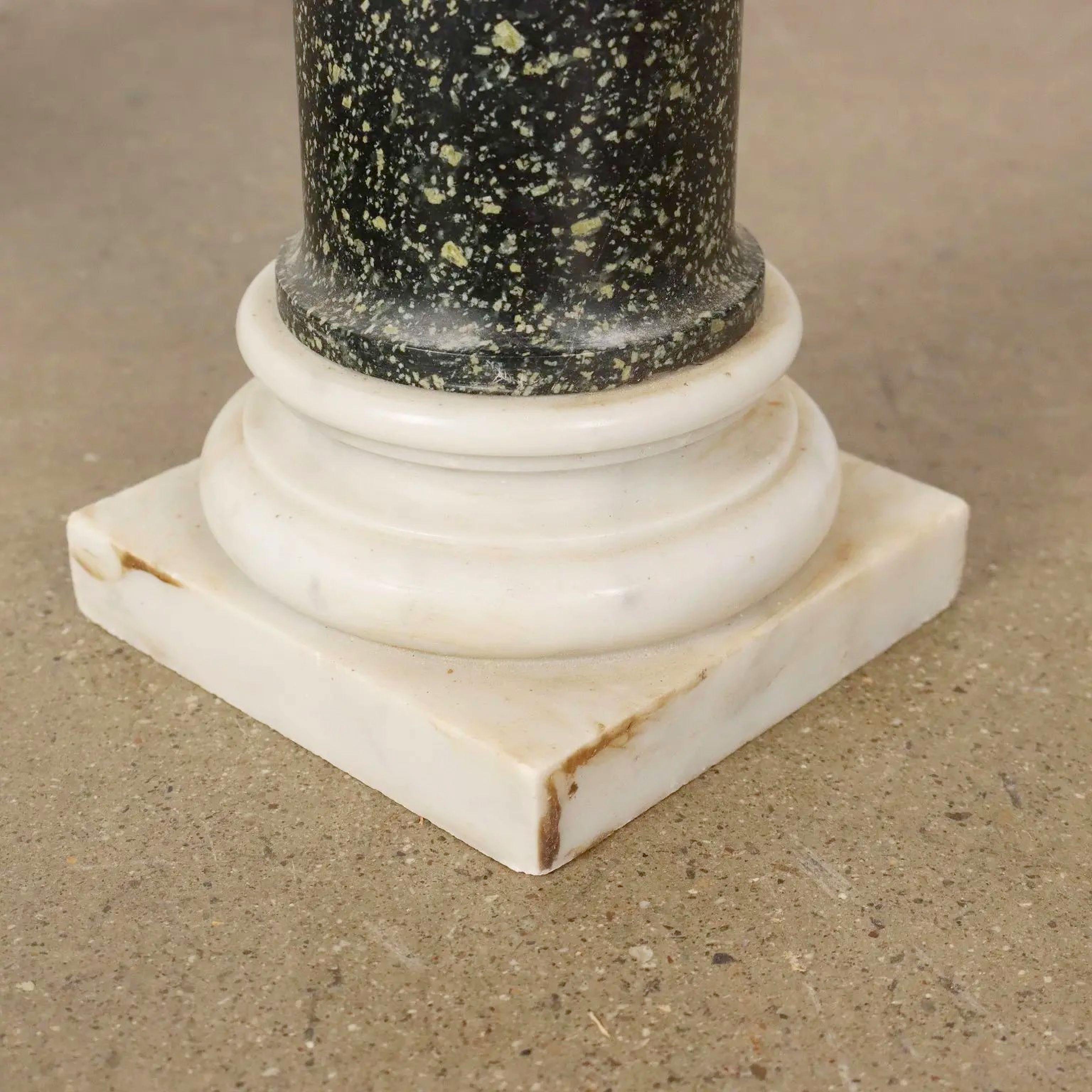 Carrara Marble Pair of Grand Tour Porphyry Columns - Circa 1860 For Sale