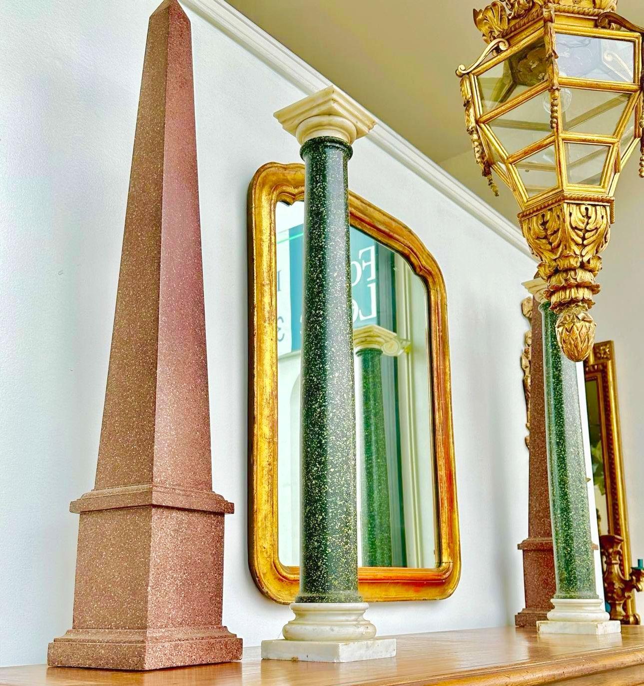 Pair of Grand Tour Porphyry Columns - Circa 1860 For Sale 1