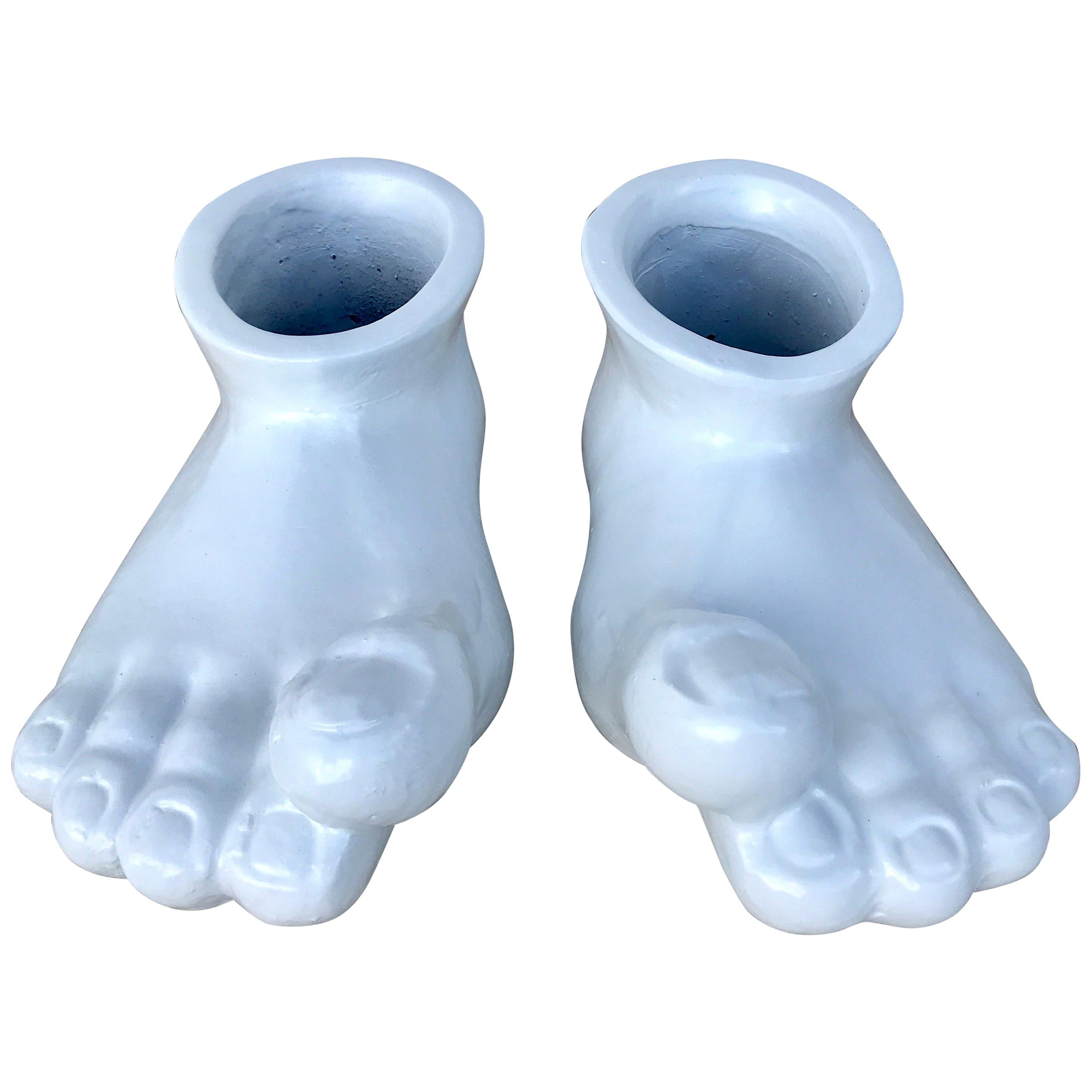 Pair of Grand Tour Style Roman Foot Planters
