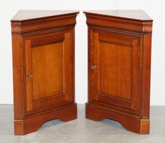 Pair of Grange Paris Handmade in France Cherrywood Corner Cupboards Cabinets