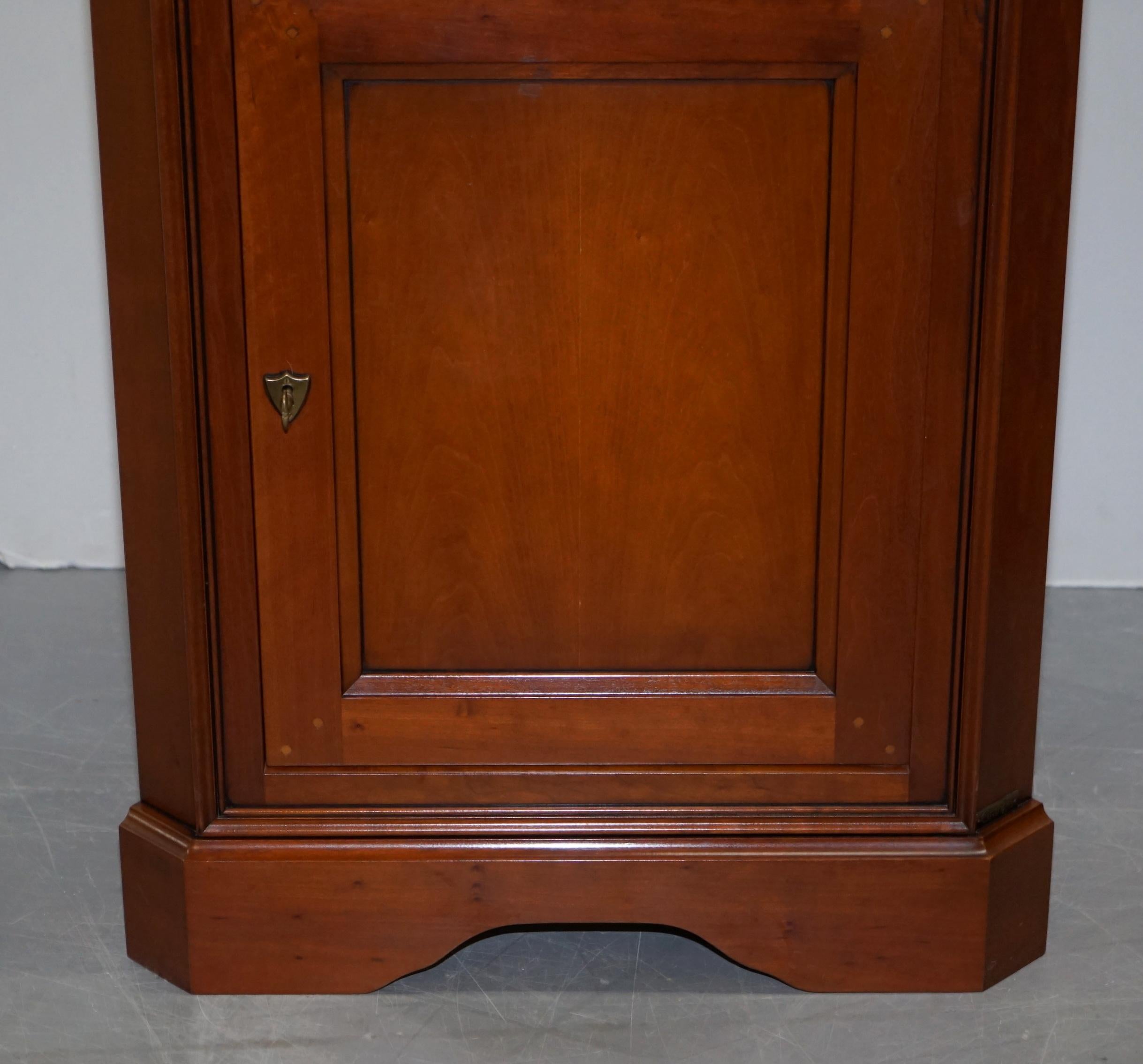 Hand-Crafted Pair of Grange Paris Handmade in France Cherrywood Corner Cupboards Cabinets