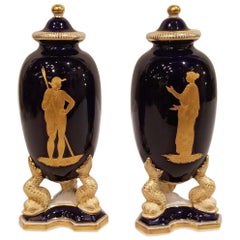 Pair of Granger & Co. Worcester Porcelain Covered Vases