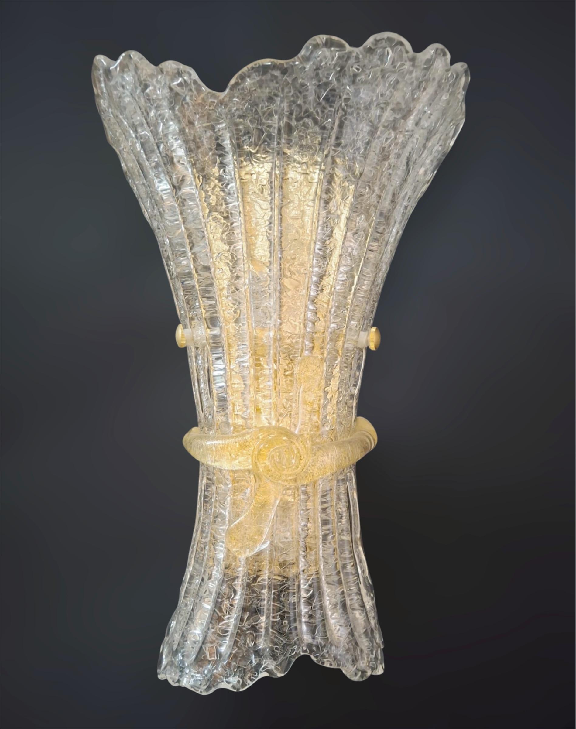 Mid-Century Modern Pair of Graniglia Bow Sconces, 3 Pairs Available For Sale