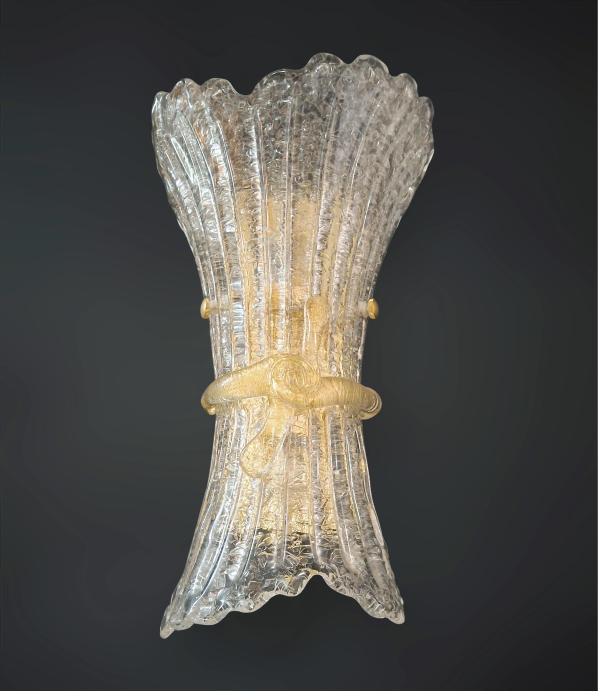 Italian Pair of Graniglia Bow Sconces, 3 Pairs Available For Sale