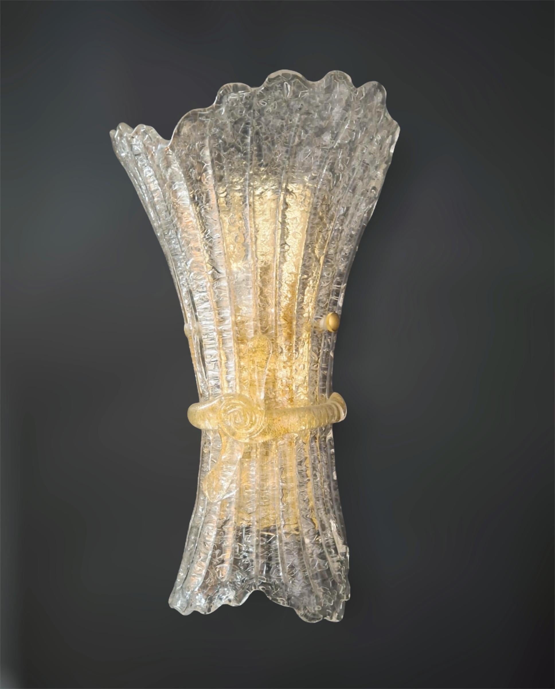 Contemporary Pair of Graniglia Bow Sconces, 3 Pairs Available For Sale