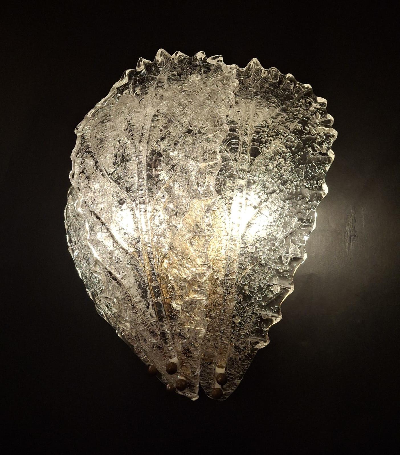 Pair of Graniglia Leaf Sconces For Sale 3
