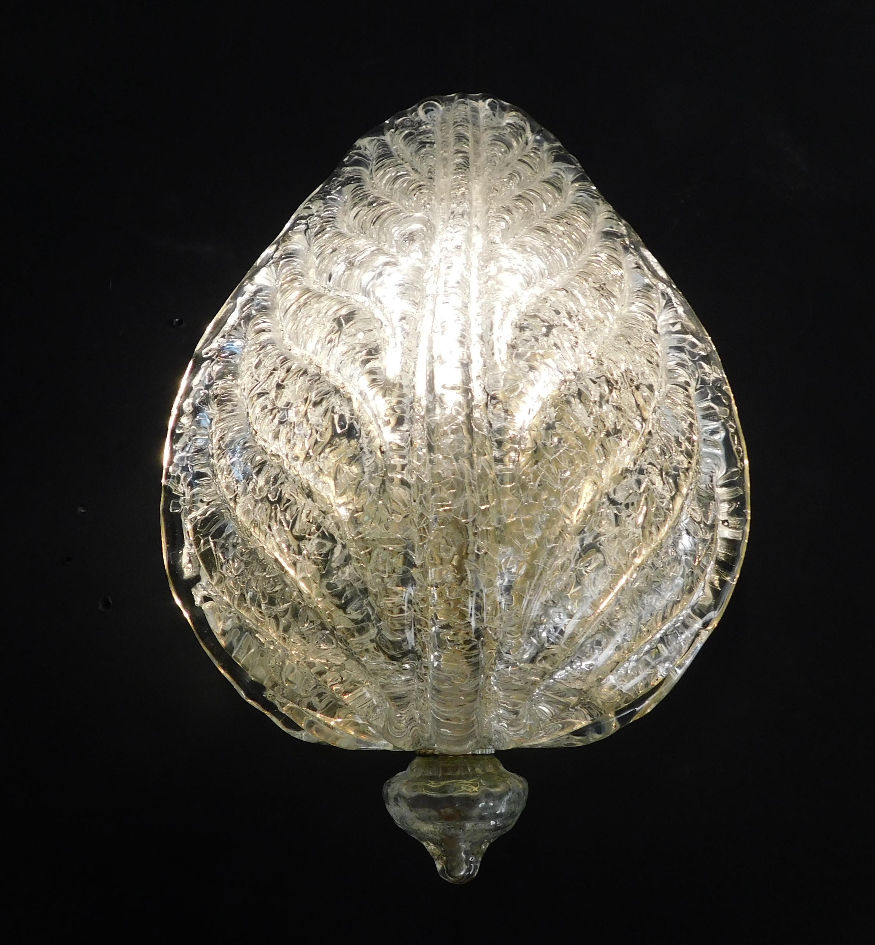 Pareja de Apliques de Hoja Graniglia en venta 3