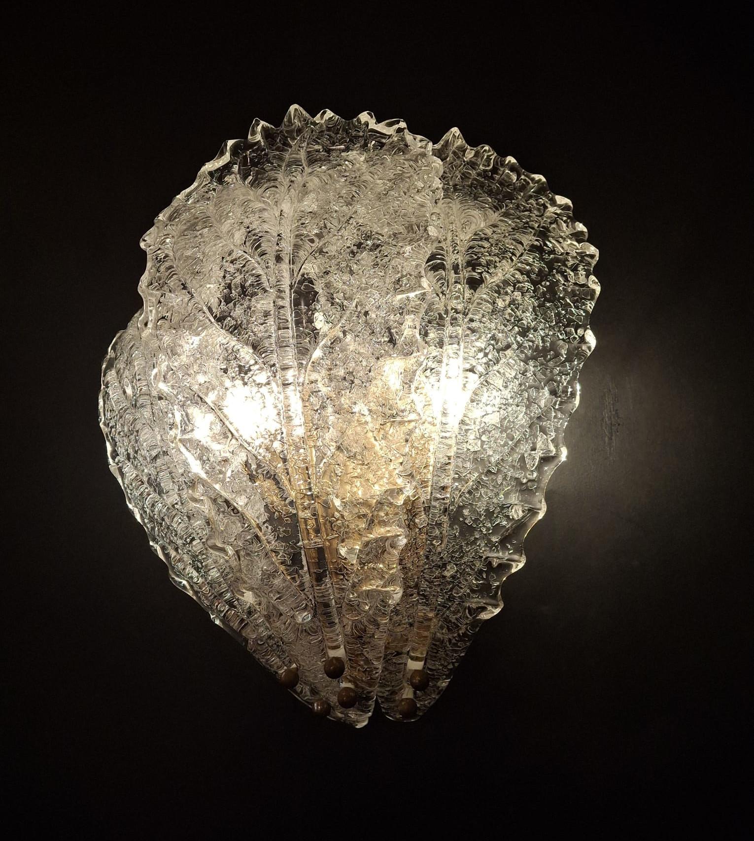Pair of Graniglia Leaf Sconces For Sale 4