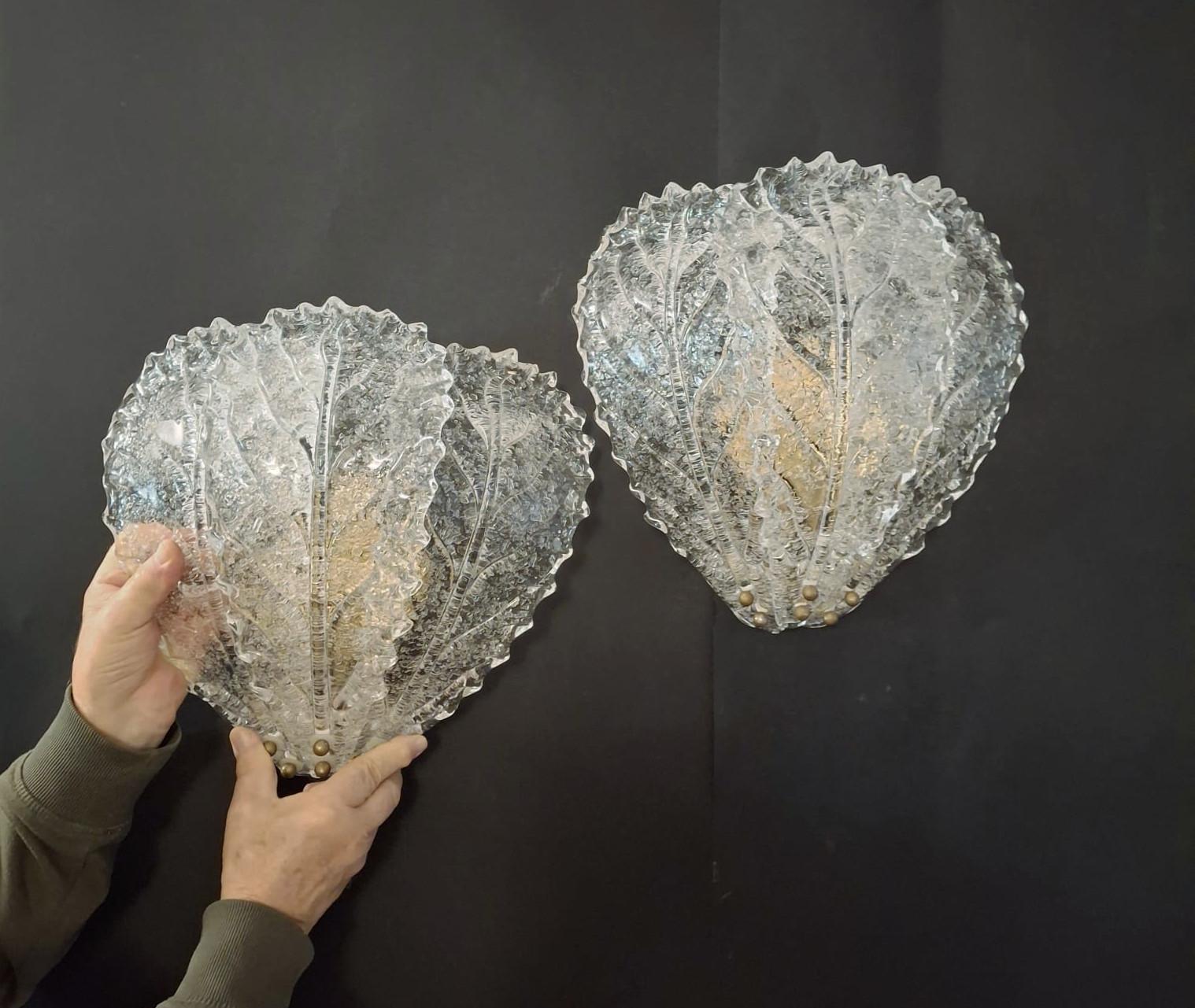 Pair of Graniglia Leaf Sconces For Sale 5