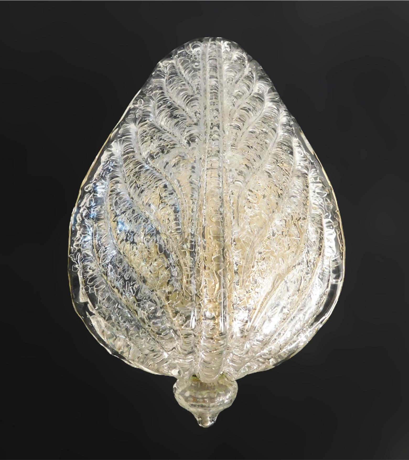 Pareja de Apliques de Hoja Graniglia Moderno de mediados de siglo en venta