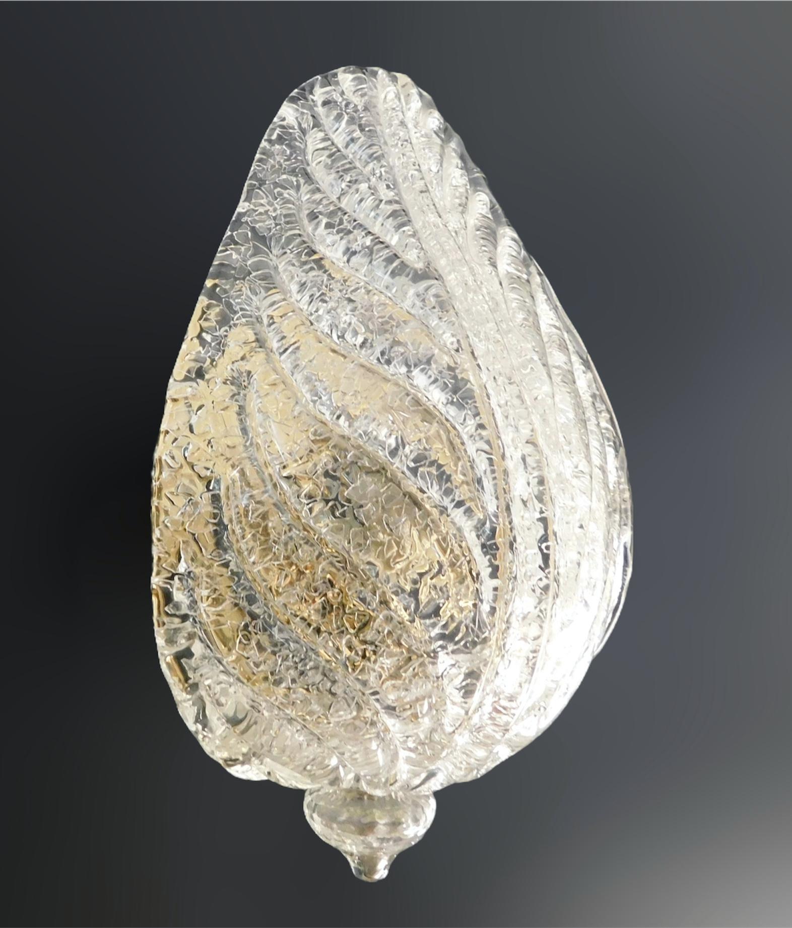 Pareja de Apliques de Hoja Graniglia Italiano en venta