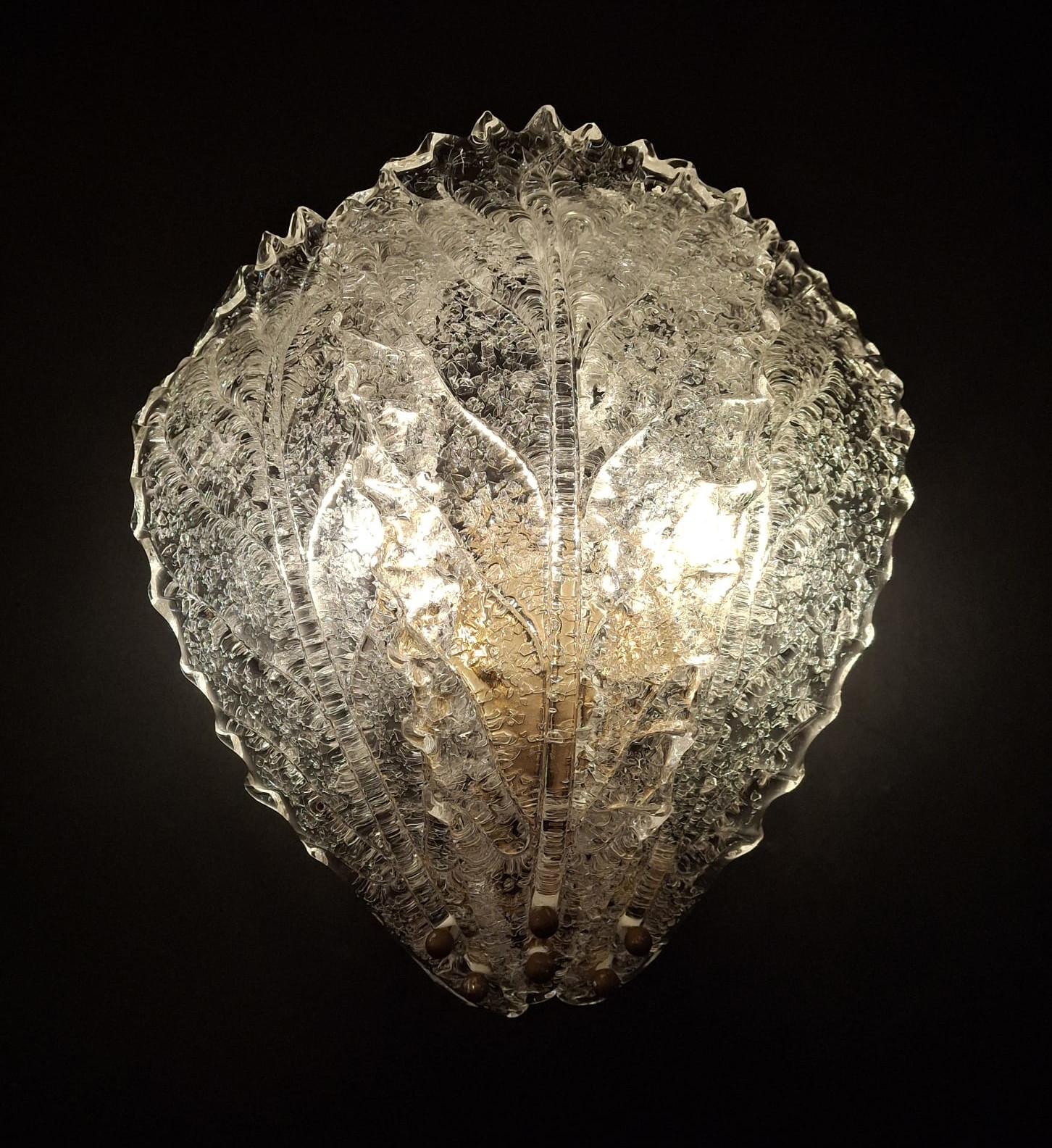 Pair of Graniglia Leaf Sconces For Sale 1