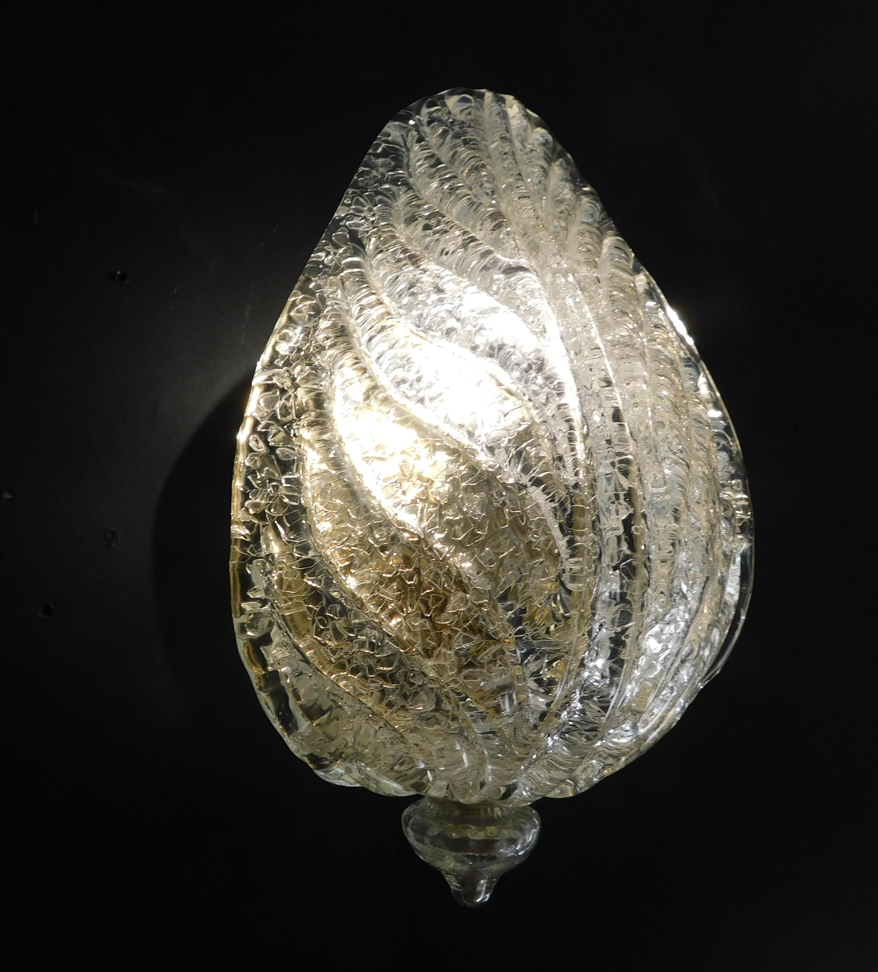 Pareja de Apliques de Hoja Graniglia en venta 1