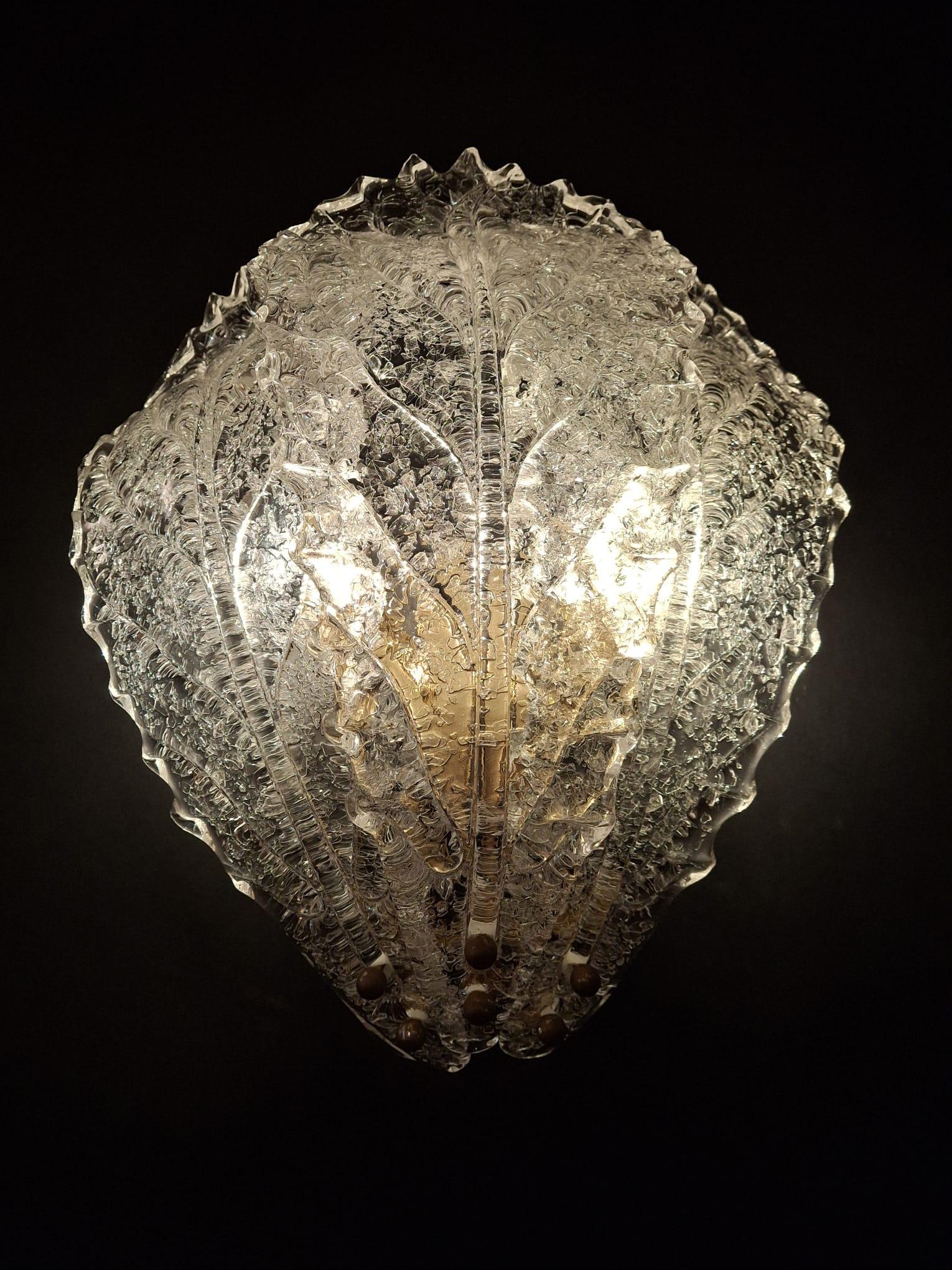 Pair of Graniglia Leaf Sconces For Sale 2