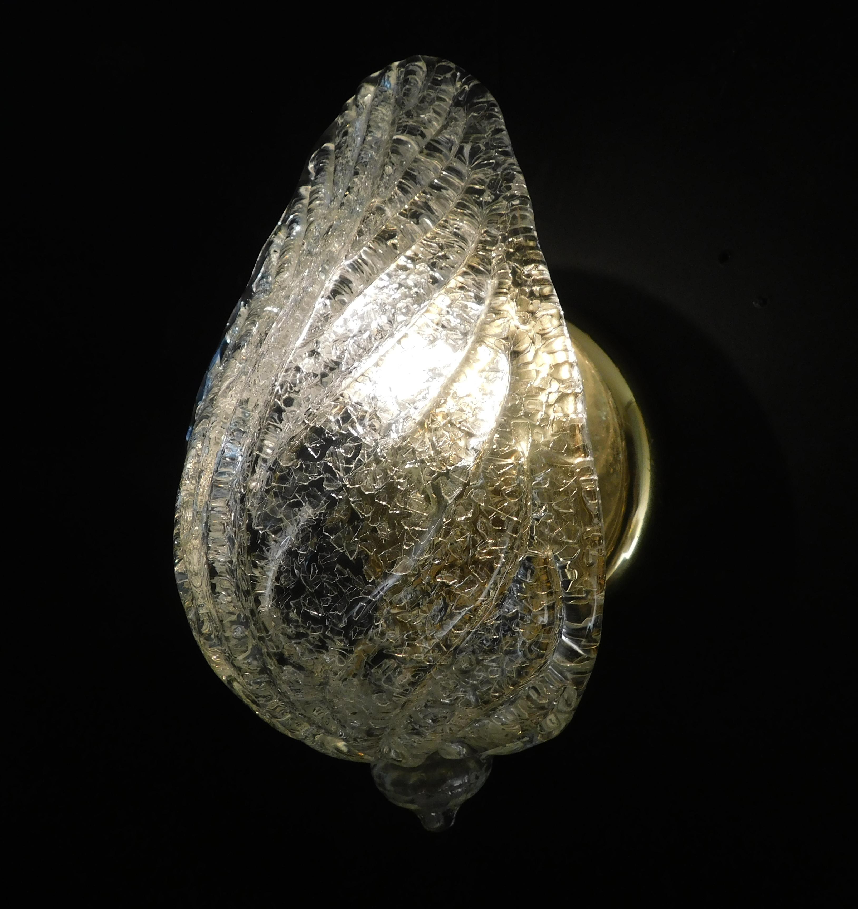 Pareja de Apliques de Hoja Graniglia en venta 2