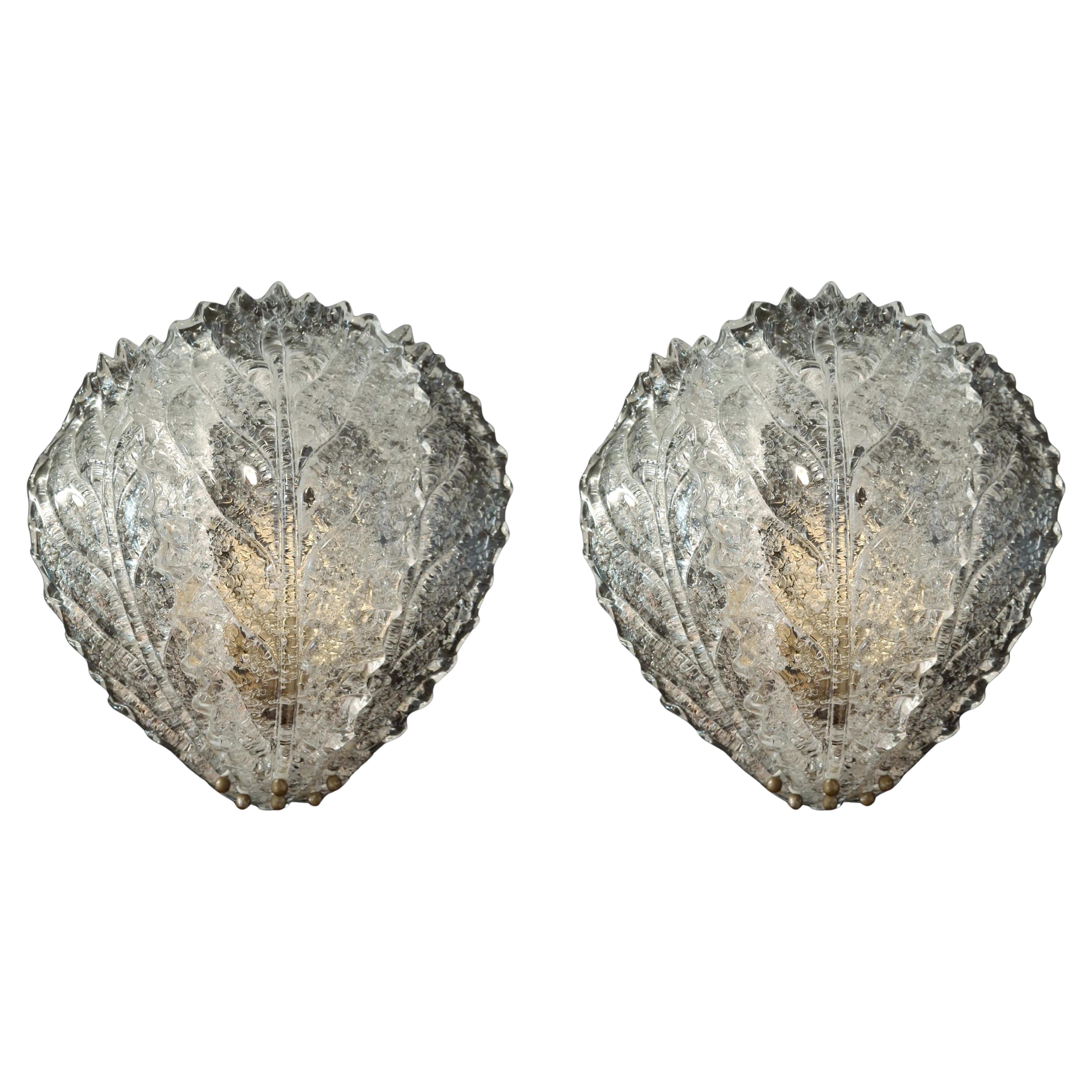 Pair of Graniglia Leaf Sconces