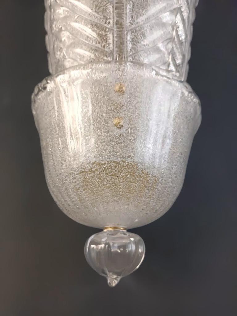 Murano Glass Pair of Graniglia Leaves Sconces For Sale