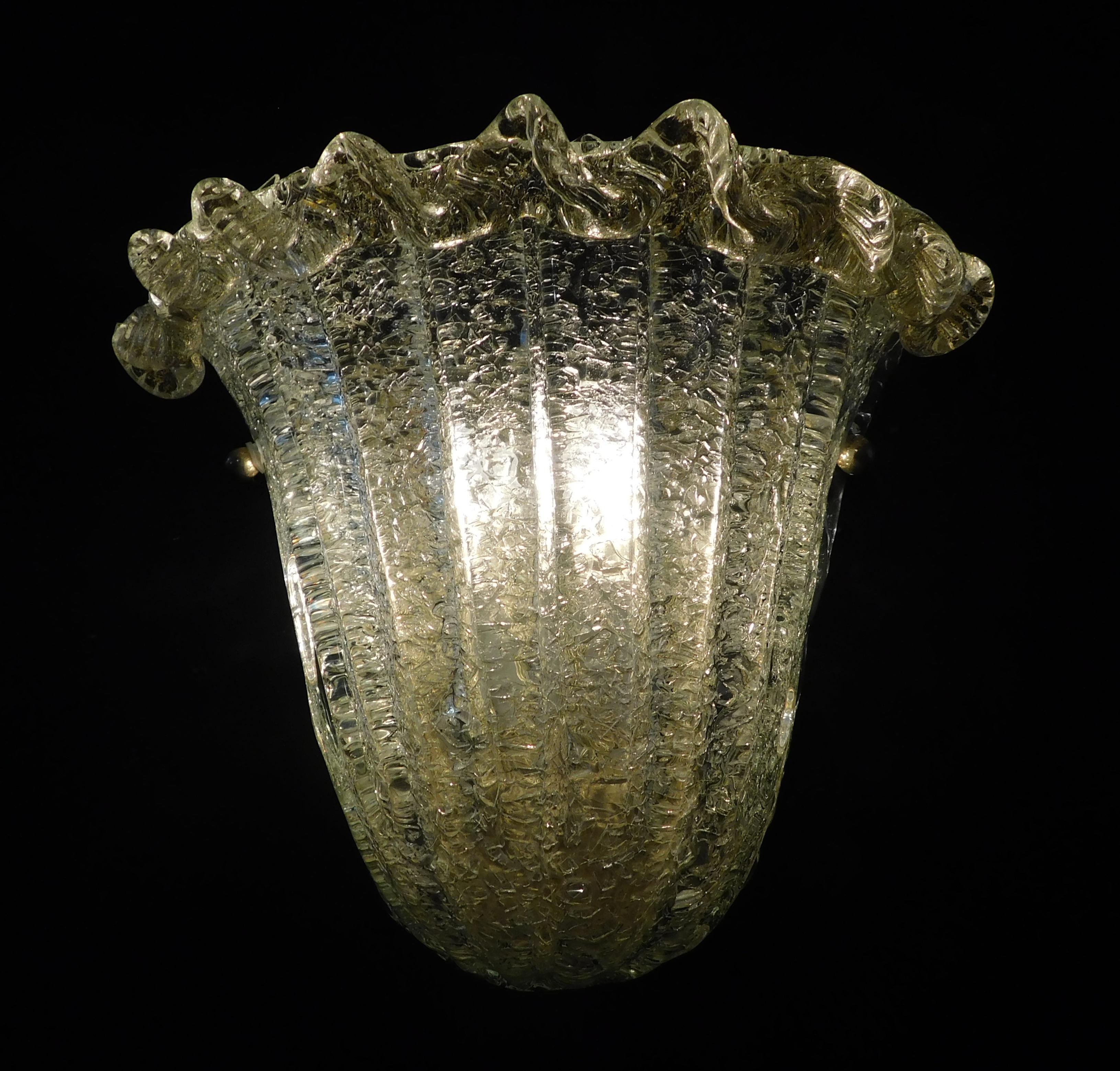 Mid-Century Modern Pair of Graniglia Shield Sconces, 2 Pairs Available For Sale