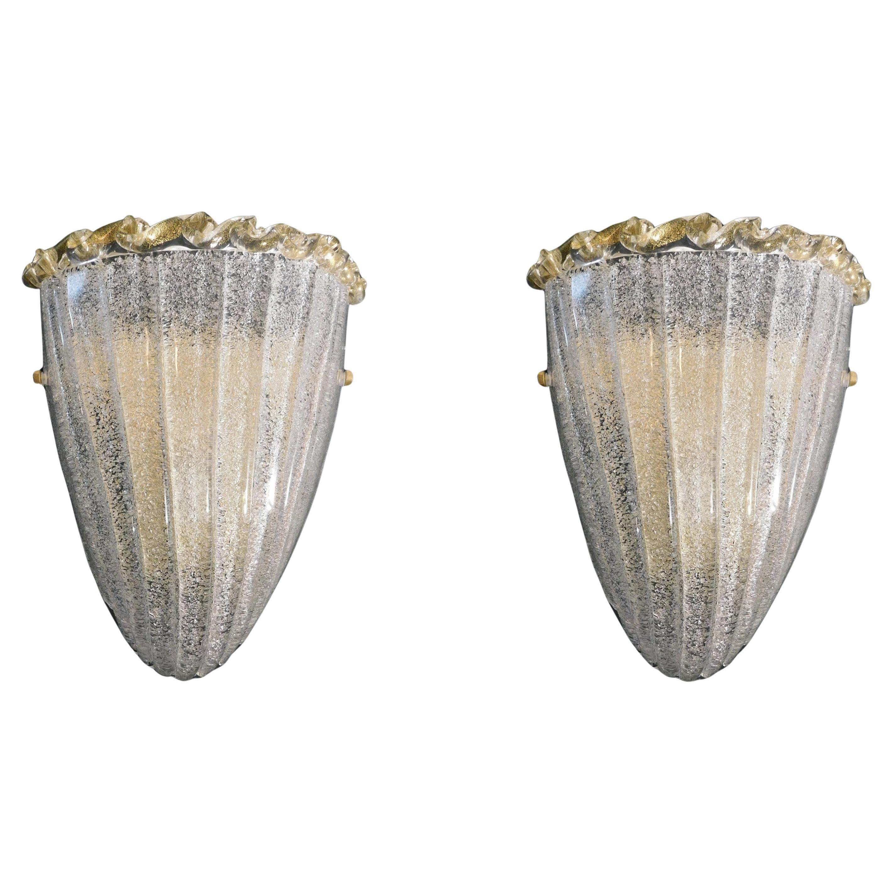 Coppia di lampade a scudo Graniglia, 3 coppie disponibili in vendita