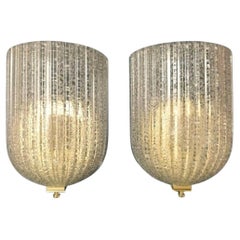 Pair of Graniglia Shield Sconces by Barovier e Toso