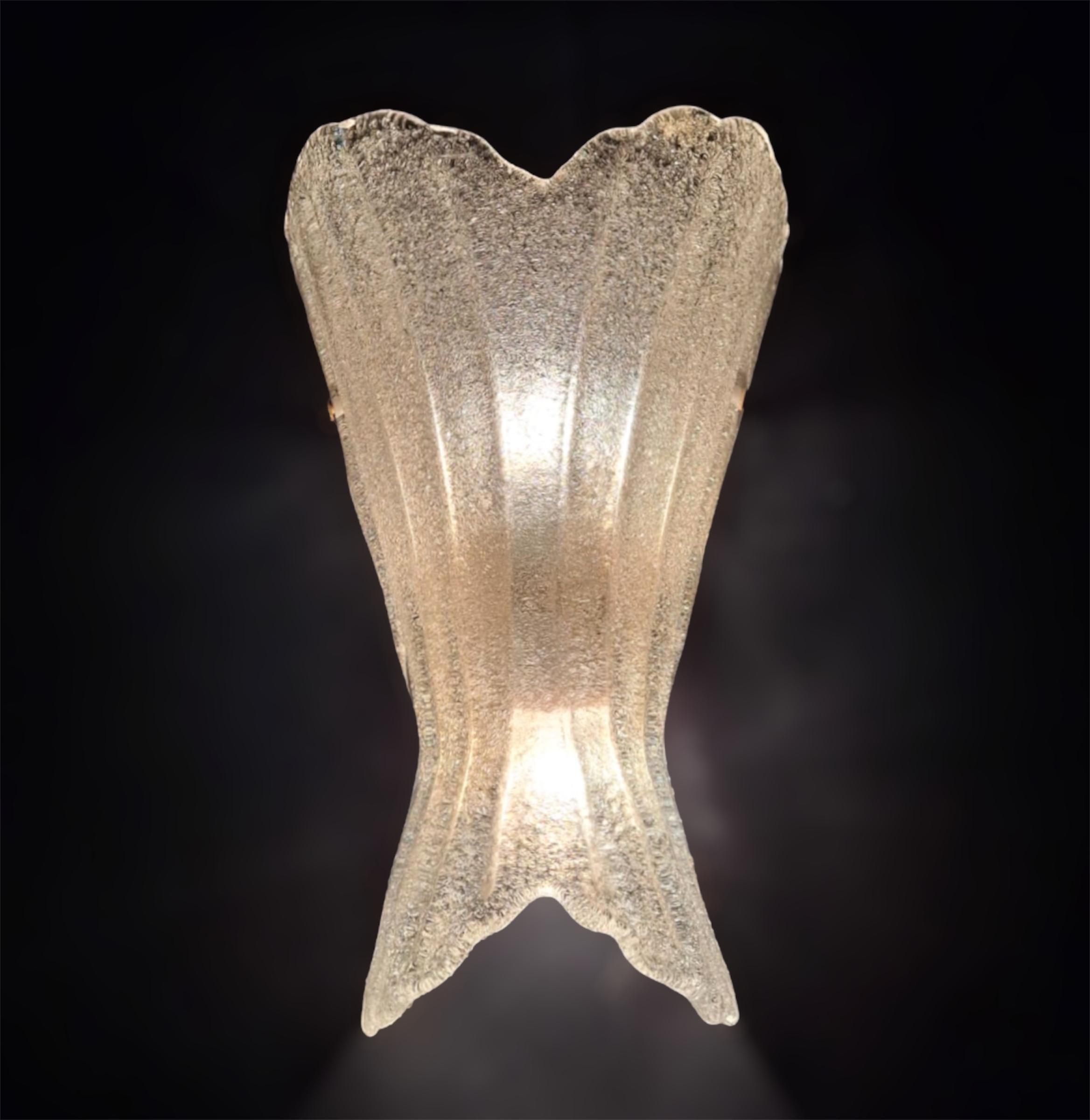 Murano Glass Pair of Graniglia Shield Sconces For Sale