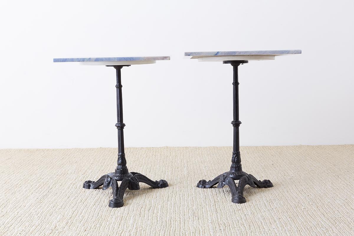Pair of Granite and Iron French Bistro Cafe Tables 8