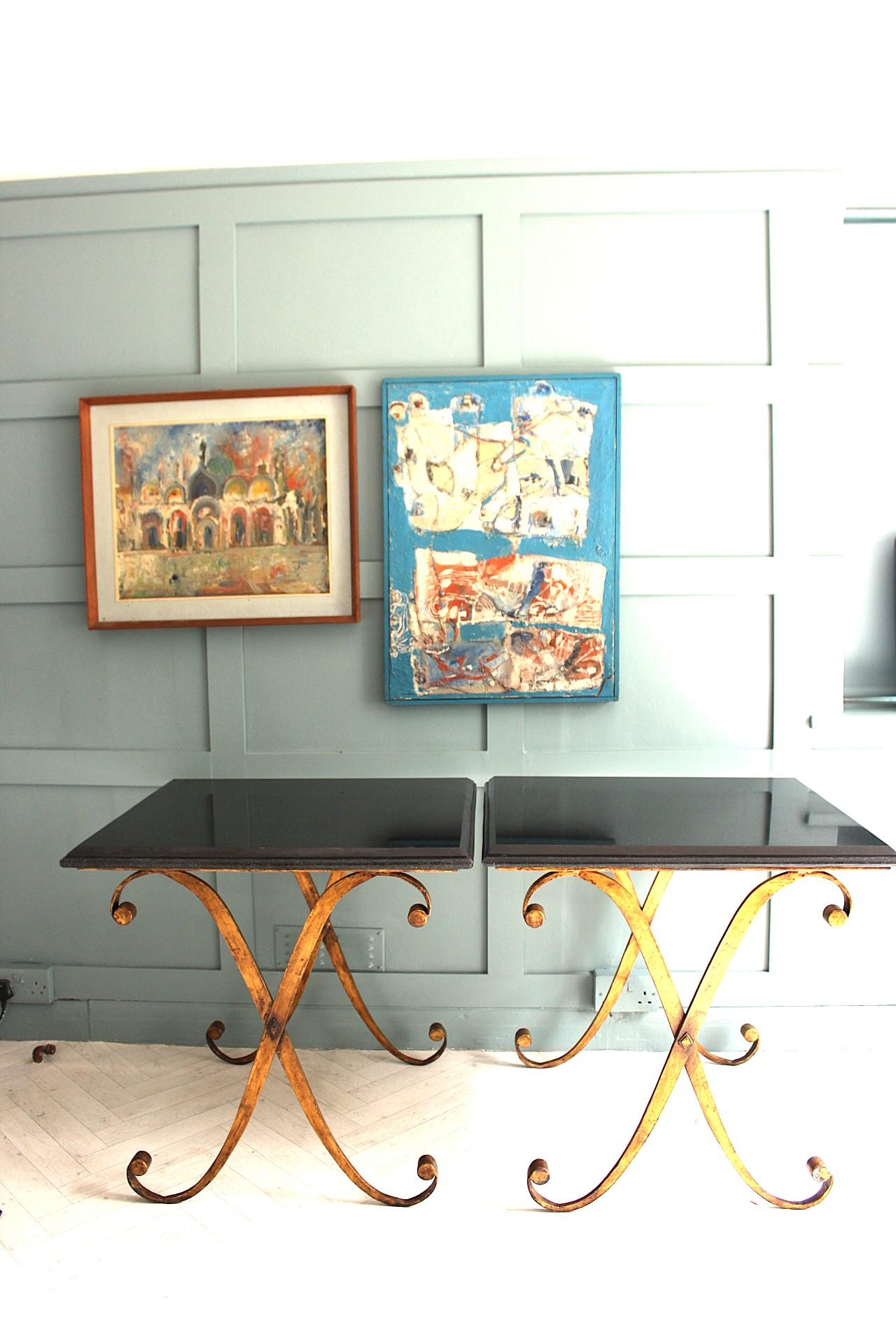 Paire de tables d'appoint en métal doré Granite par John Richard en vente 6
