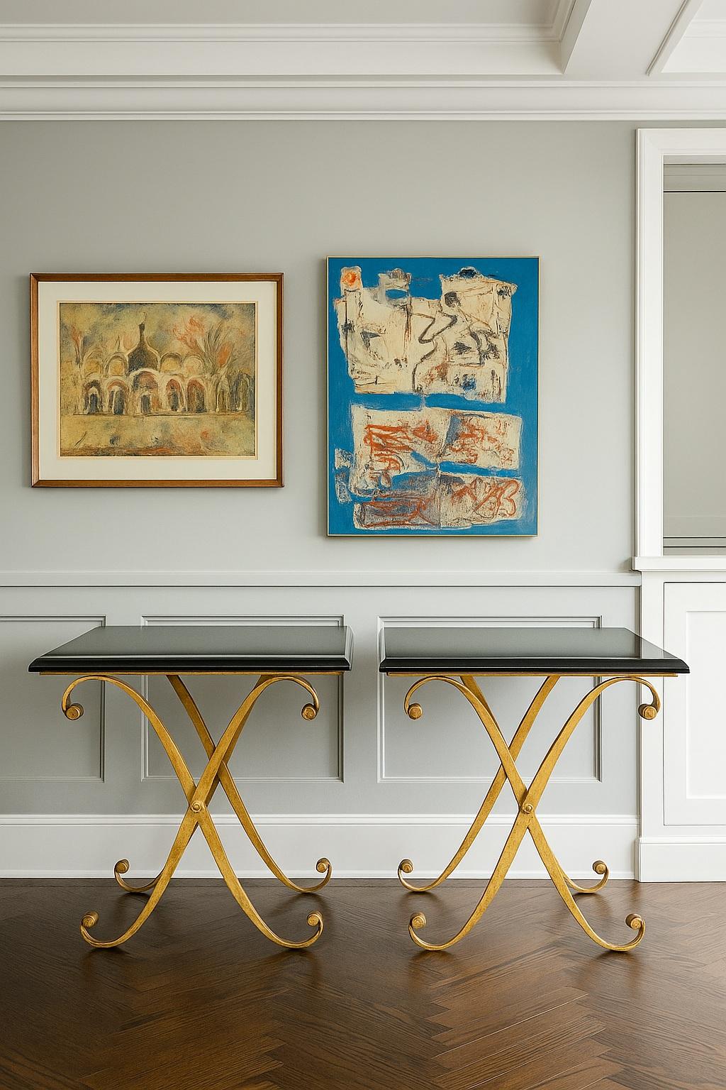 John-Richard Paire de tables d'appoint en métal doré au granit - Luxury Vintage Accent Tables
Design Elegant avec des plateaux de table en granit de première qualité

Au cœur de ces tables d'appoint de luxe se trouvent les superbes plateaux en