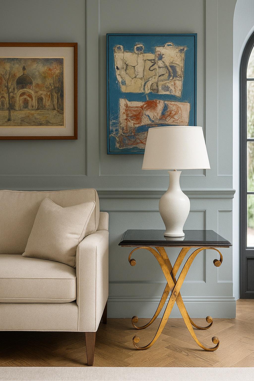 Britannique Paire de tables d'appoint en métal doré Granite par John Richard en vente