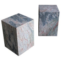 Vintage Pair of Granite Stone Occasional Tables, circa 1980