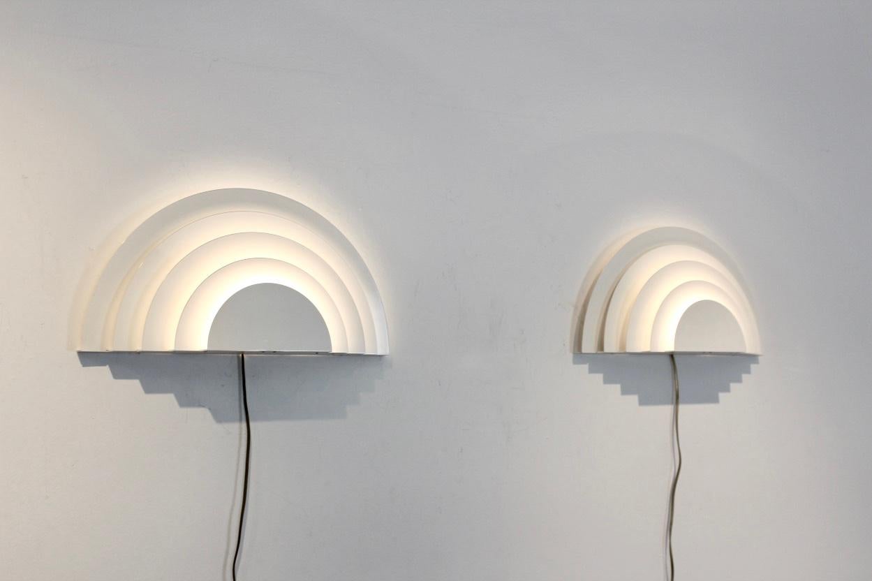 Pair of Graphical Meander Sconces by Cesare Casati and Emanuele Ponzio for RAAK In Good Condition In Voorburg, NL
