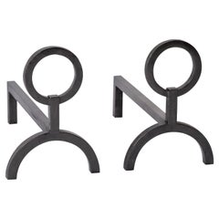 Coppia di Androni minimalisti "Grafite" nello stile di Adnet - Francia anni '80