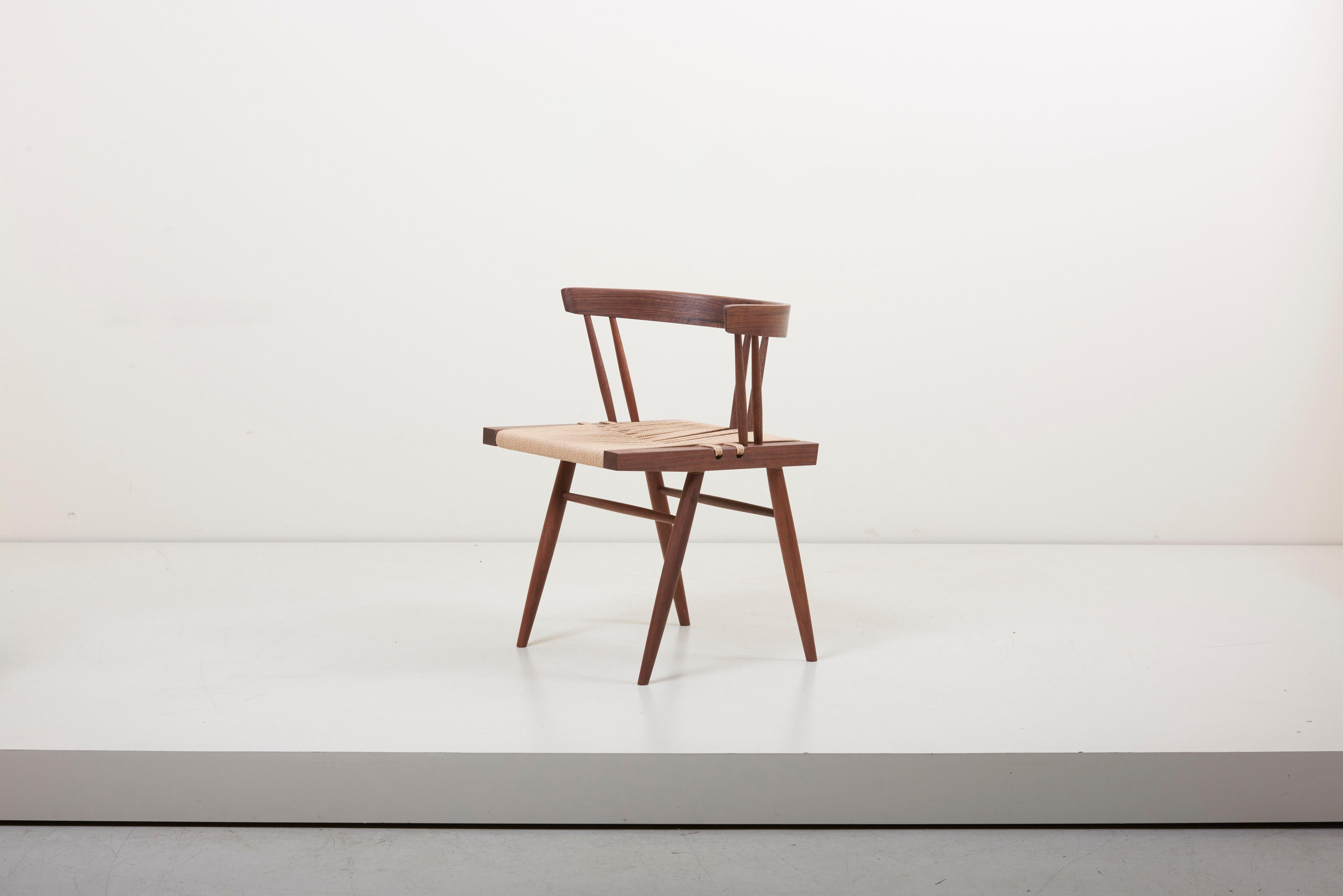 American Pair of Grass Seated Dining Chairs by George Nakashima Studio, US, 2019
