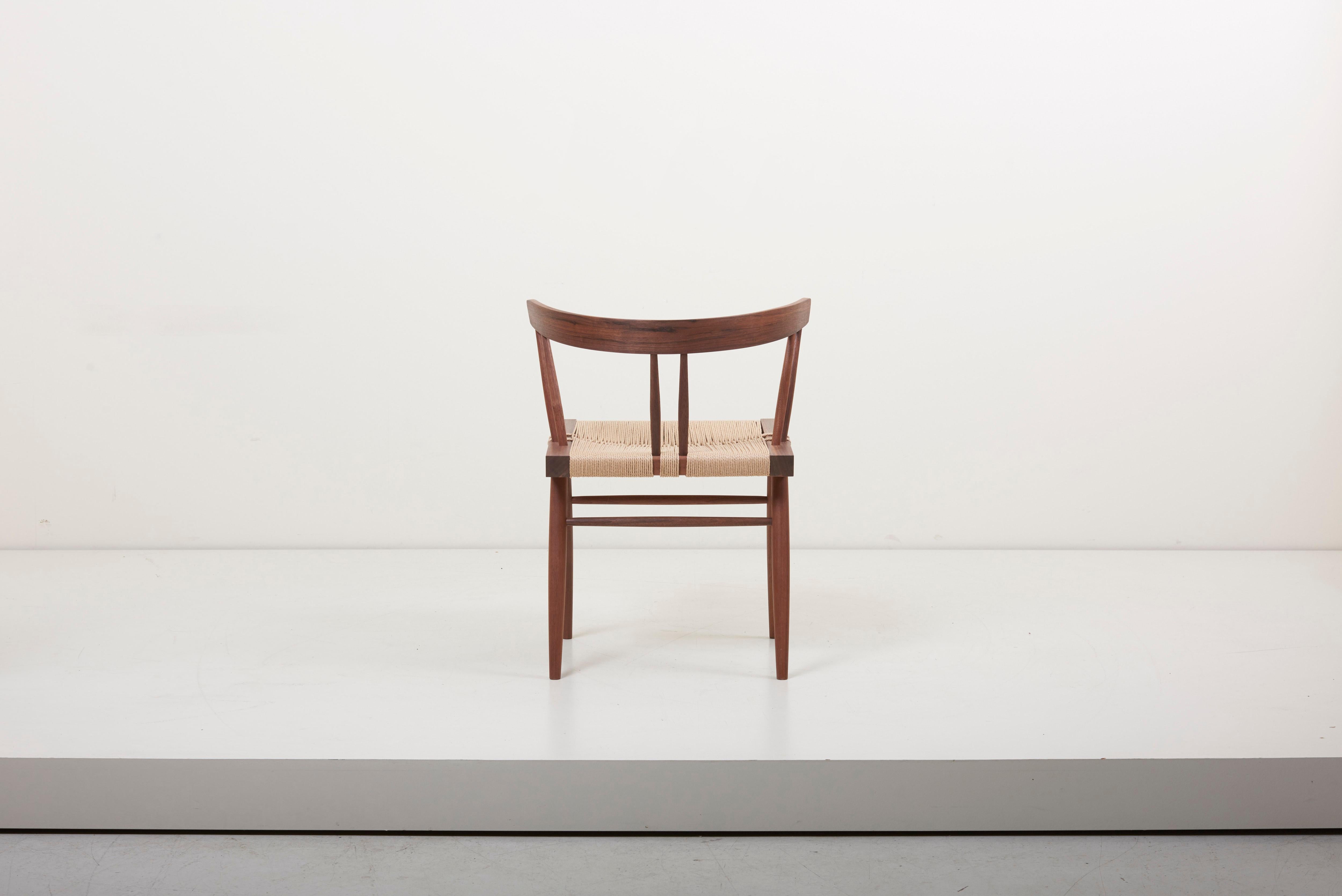 Walnut Pair of Grass Seated Dining Chairs by George Nakashima Studio, US, 2019