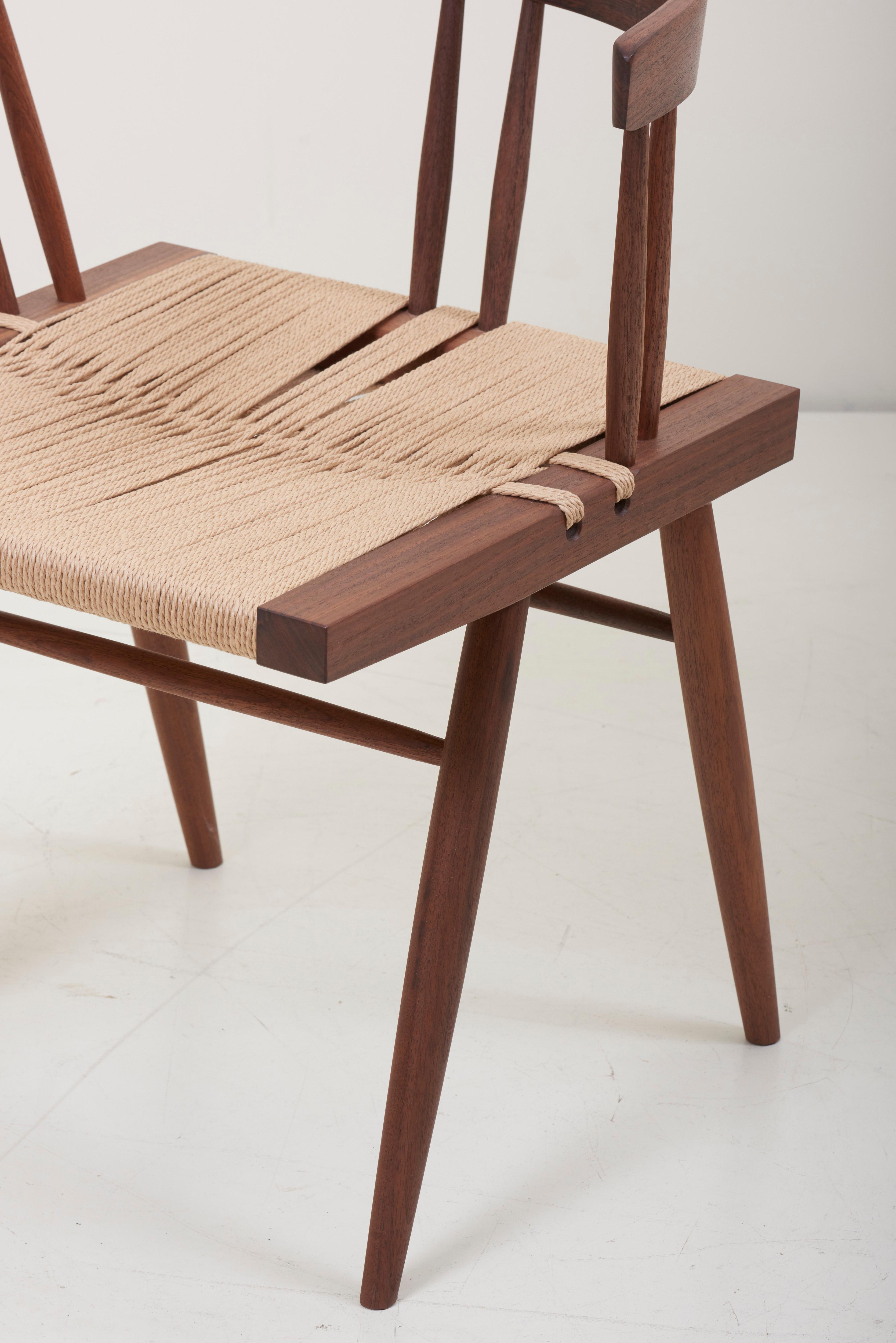 Pair of Grass Seated Dining Chairs by George Nakashima Studio, US, 2019 2