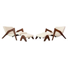 Pair of Grasshopper Crescent Lounge Chairs by Adrian Pearsall Craft Associates