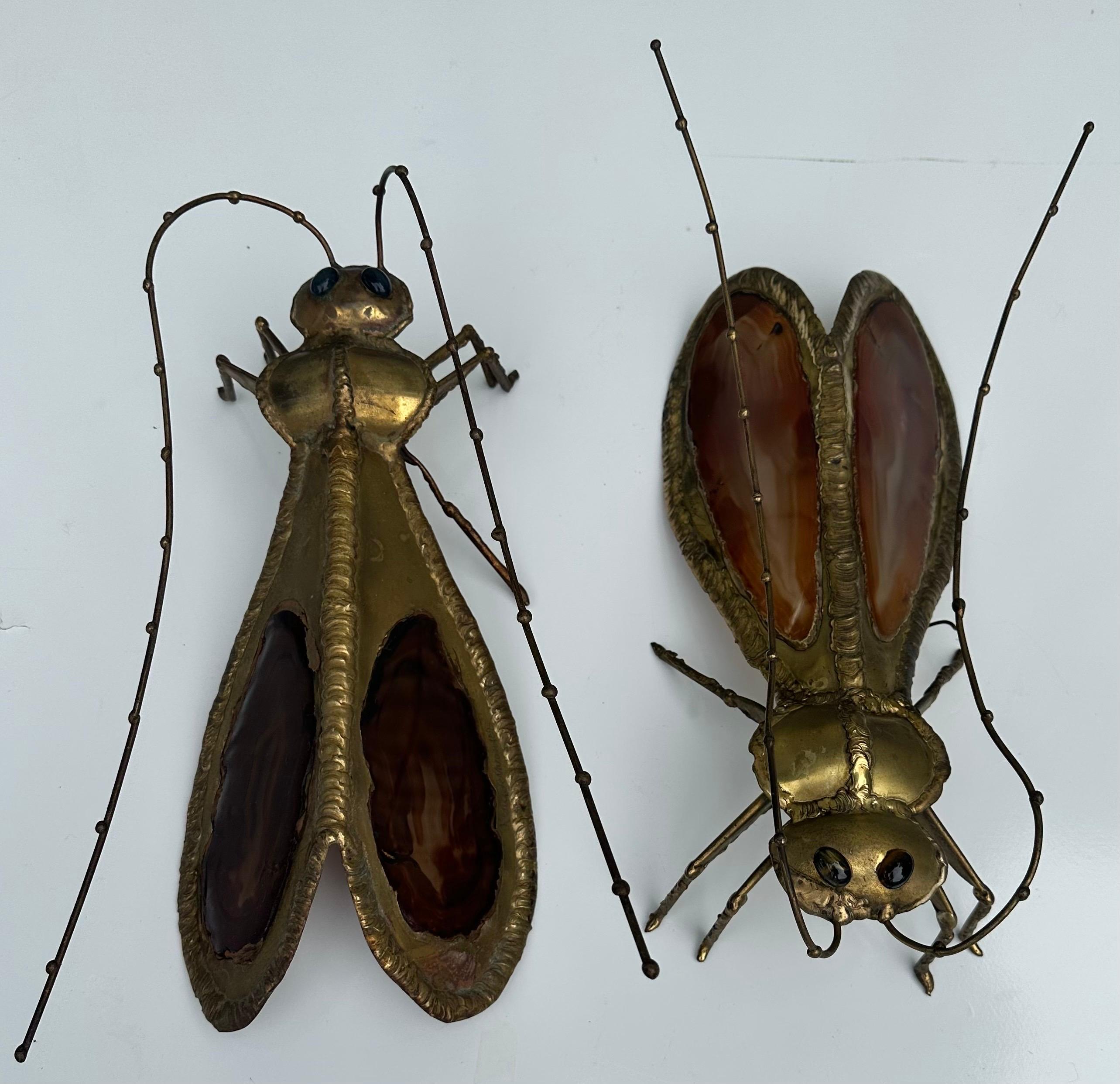 Pair of Grasshopper French Sconces By Henri Fernandez For Sale 5
