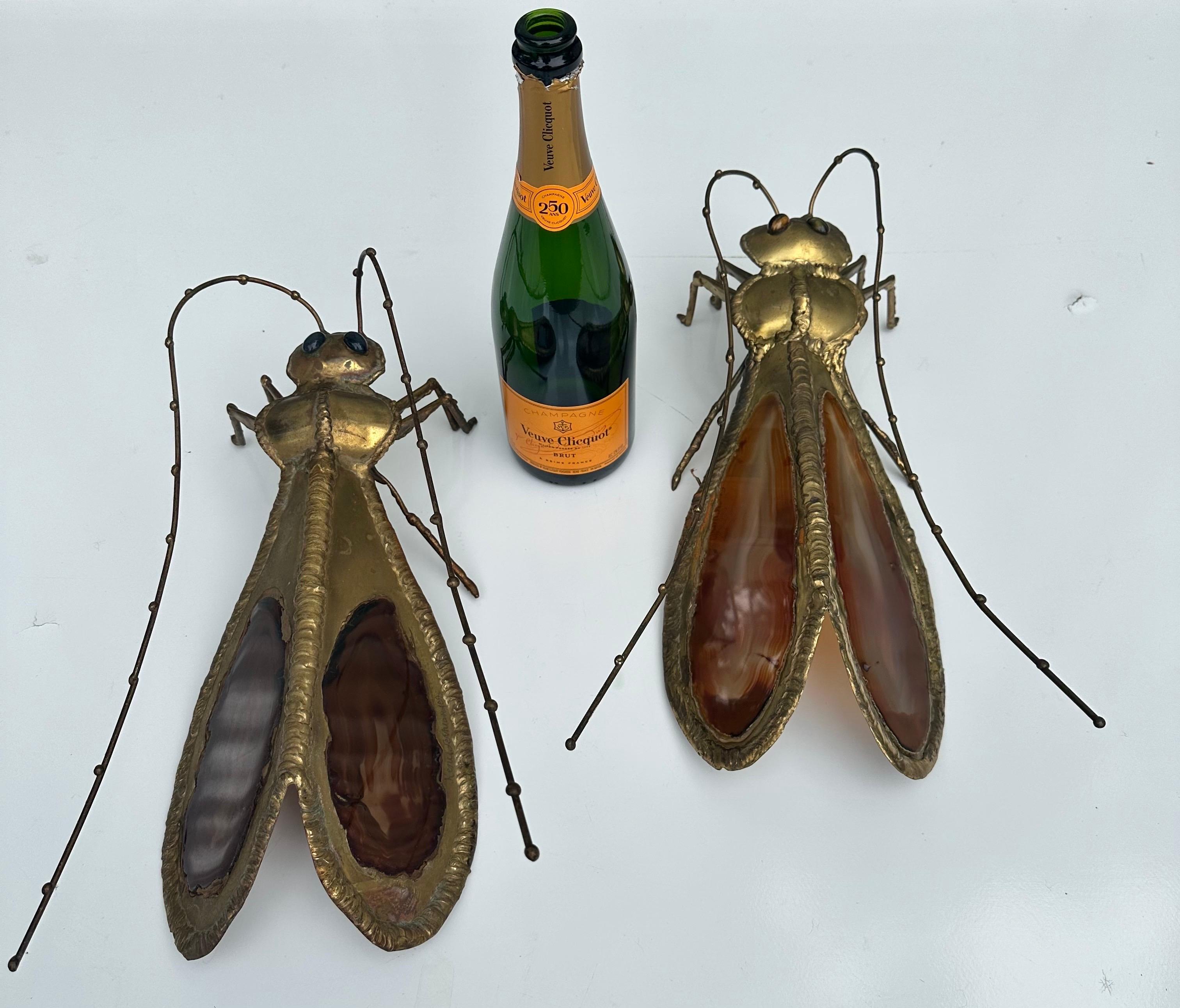 Pair of Grasshopper French Sconces By Henri Fernandez For Sale 6