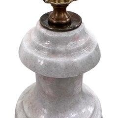 Pair of Gray and Rose Marble Lamps